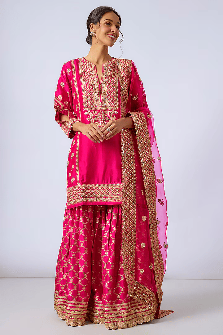 Marigold Brocade Short Garara Set