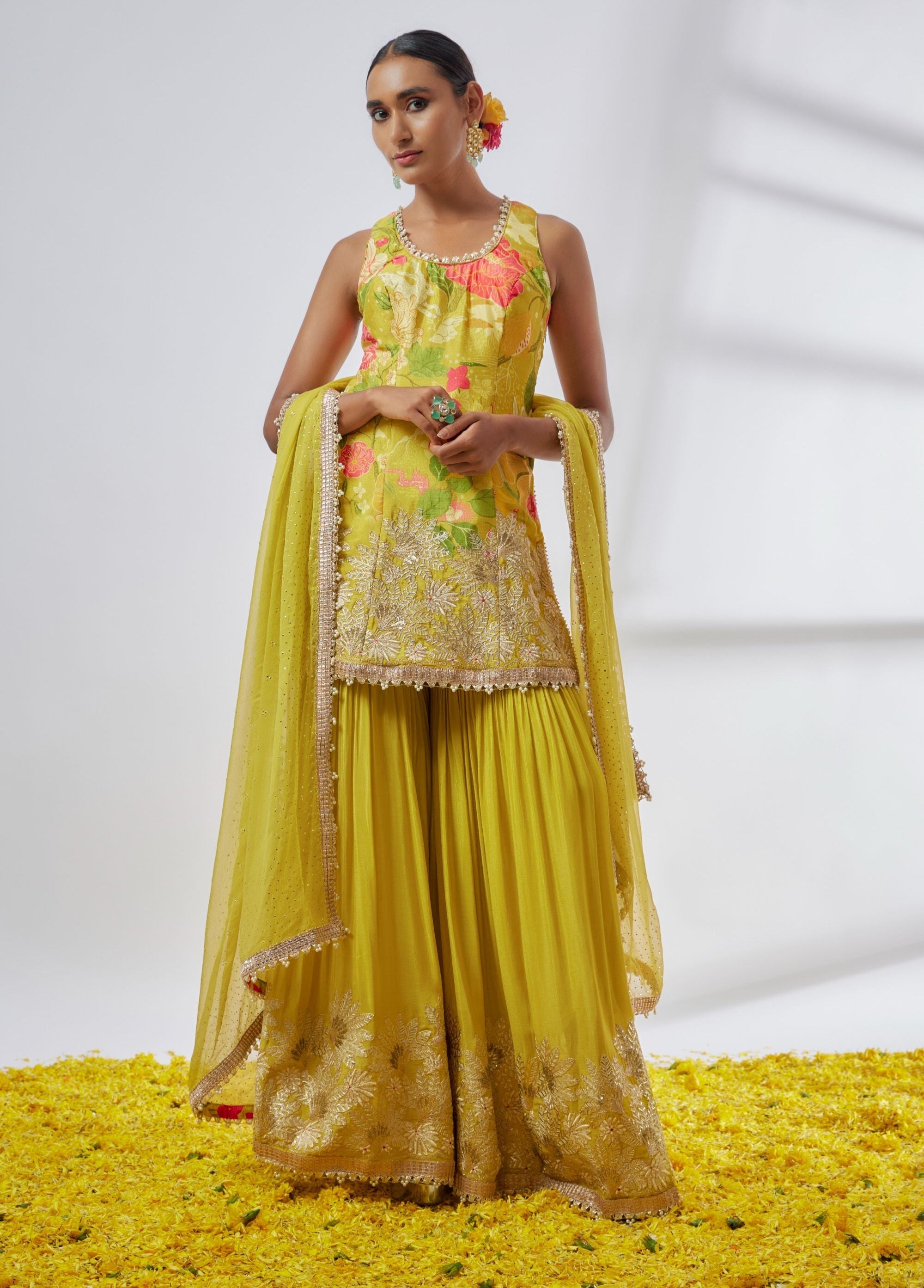 Kalki Sleeveless Sharara Set