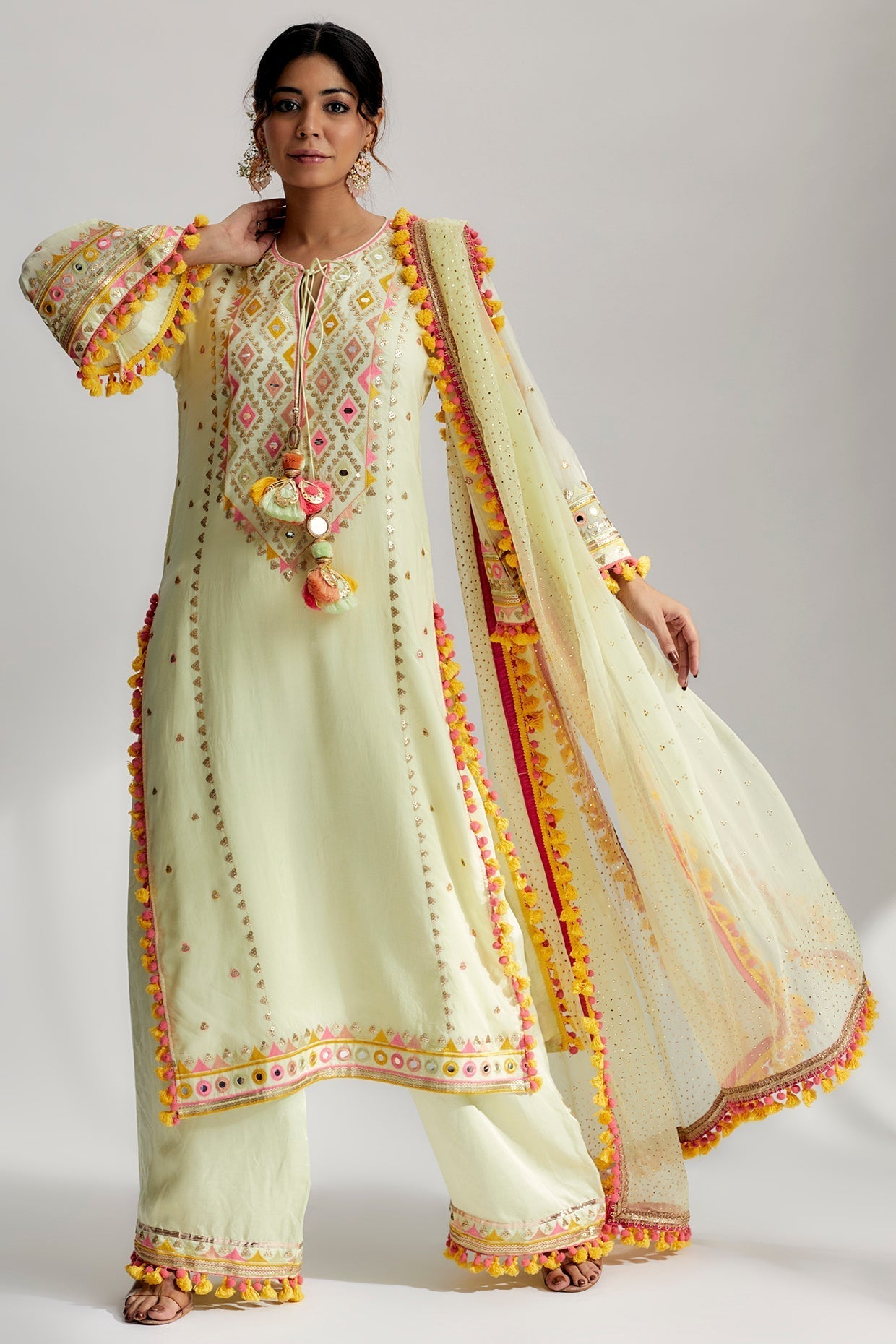 Nishika Long Kurta With Palazzo -Saachi Bhasin