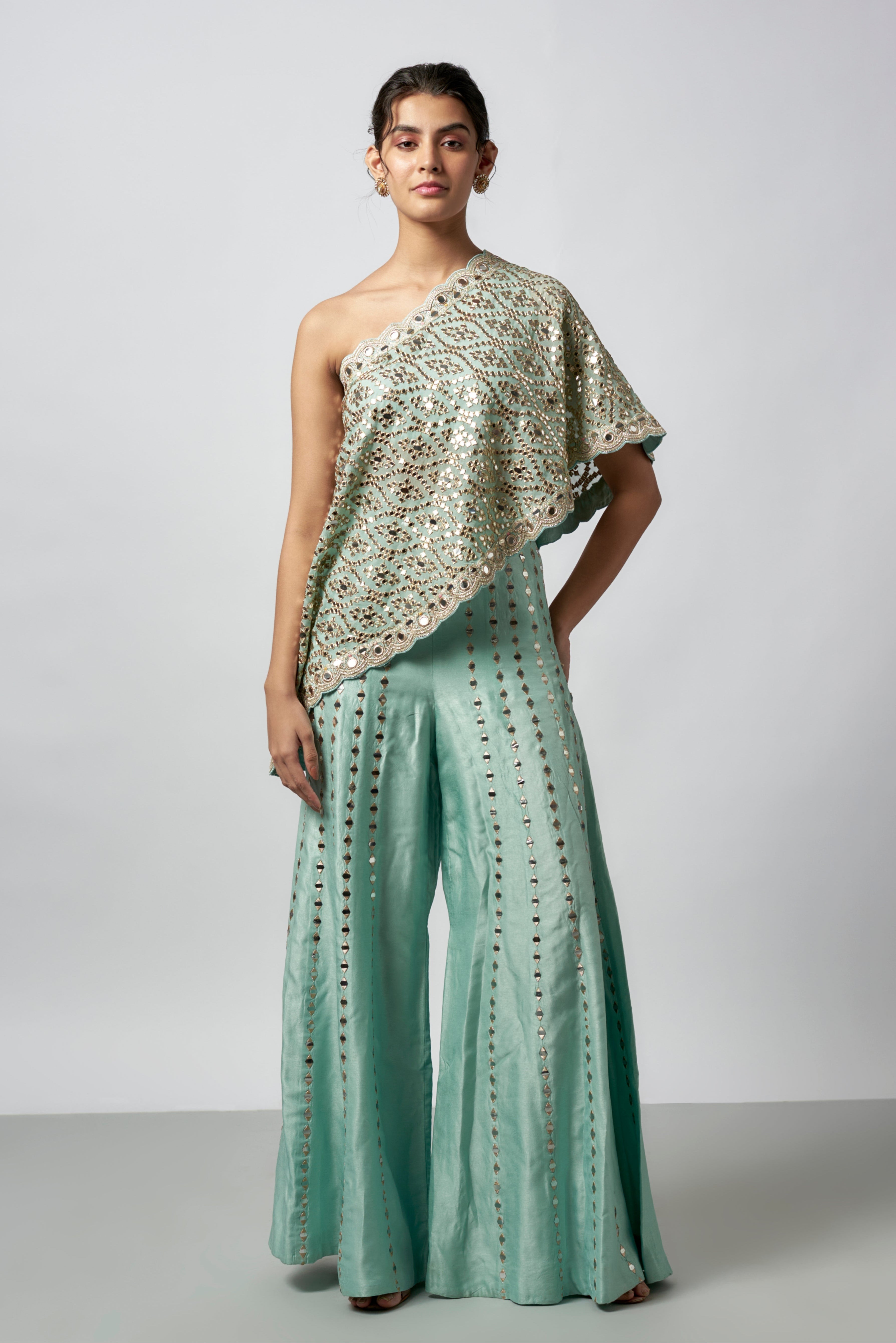 Alfia J in Joan Pant Set