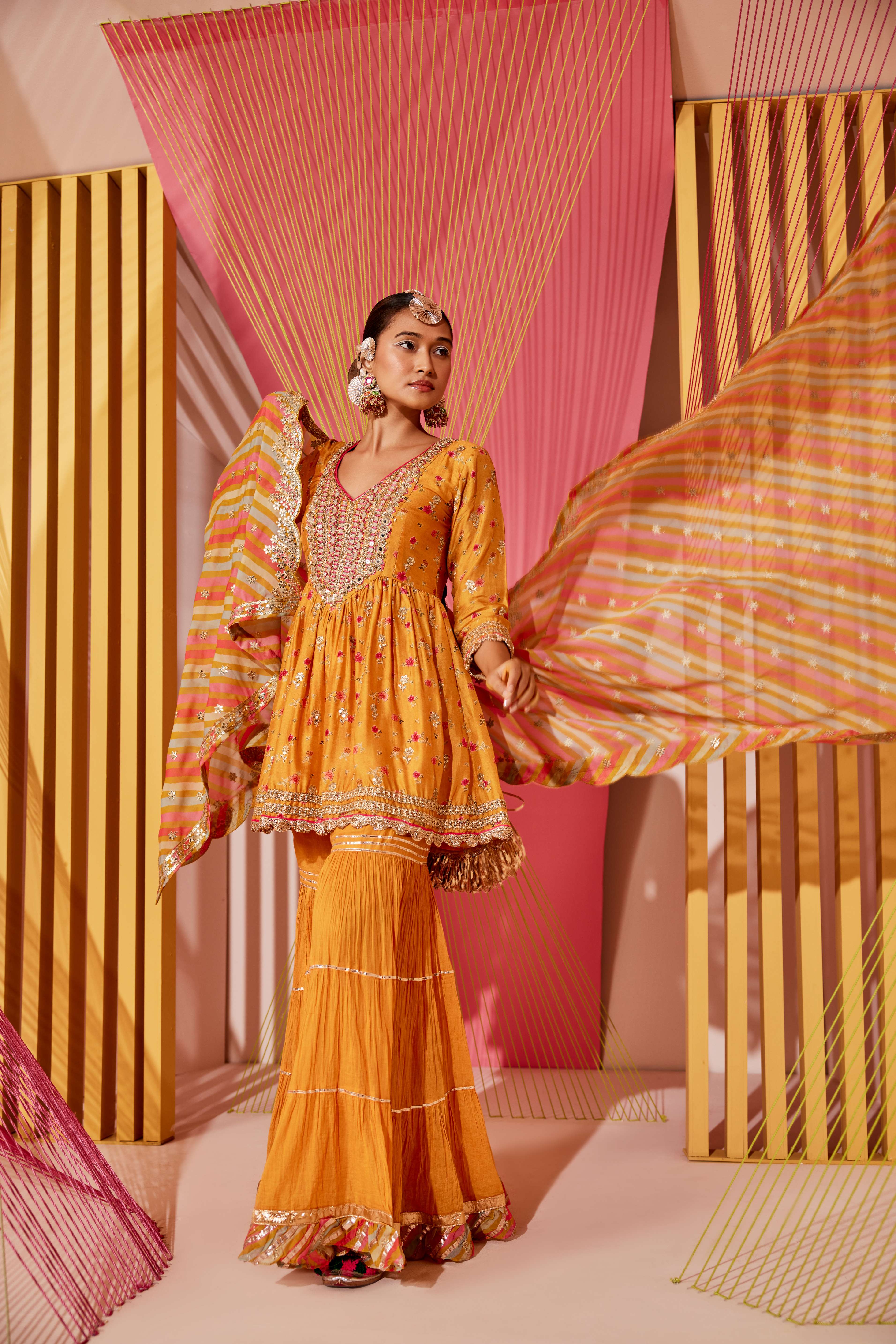 Rashida Peplum Sharara Set