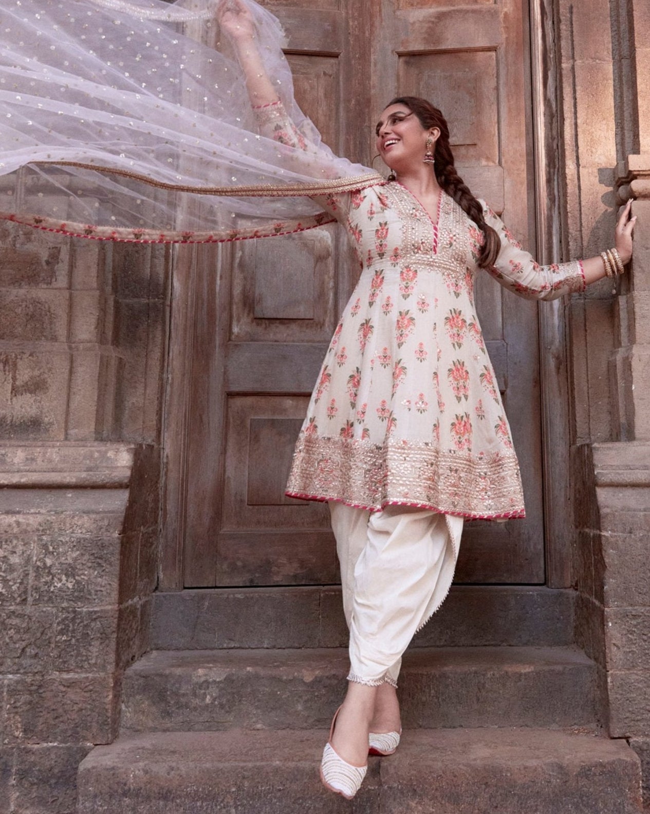Ekta AG Dhoti Set-Huma Qureshi