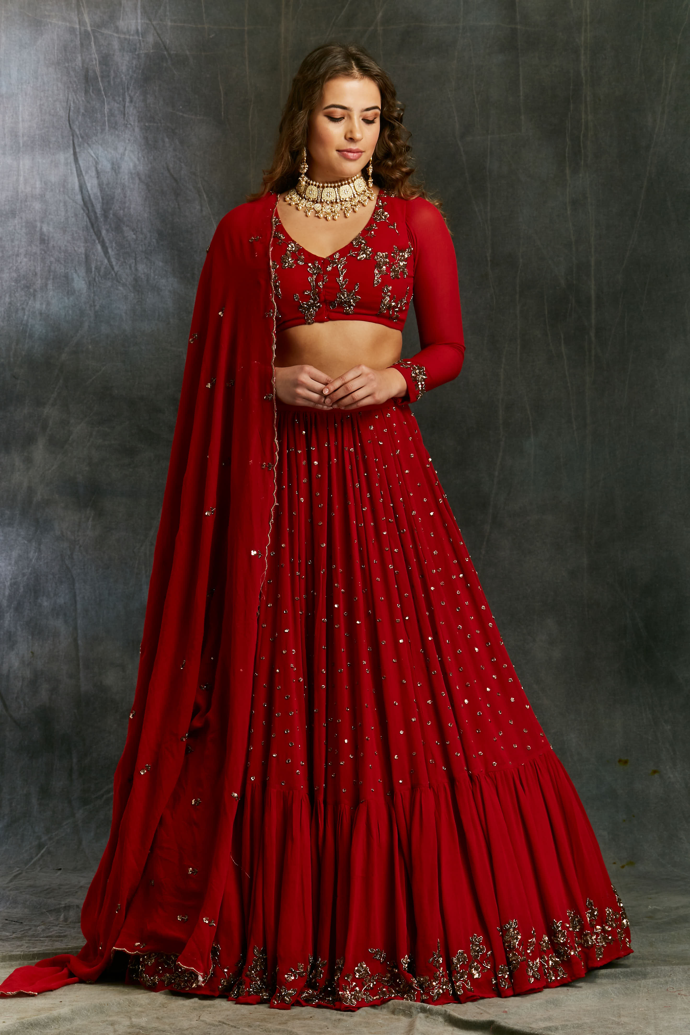 Red Boot Lehenga Set