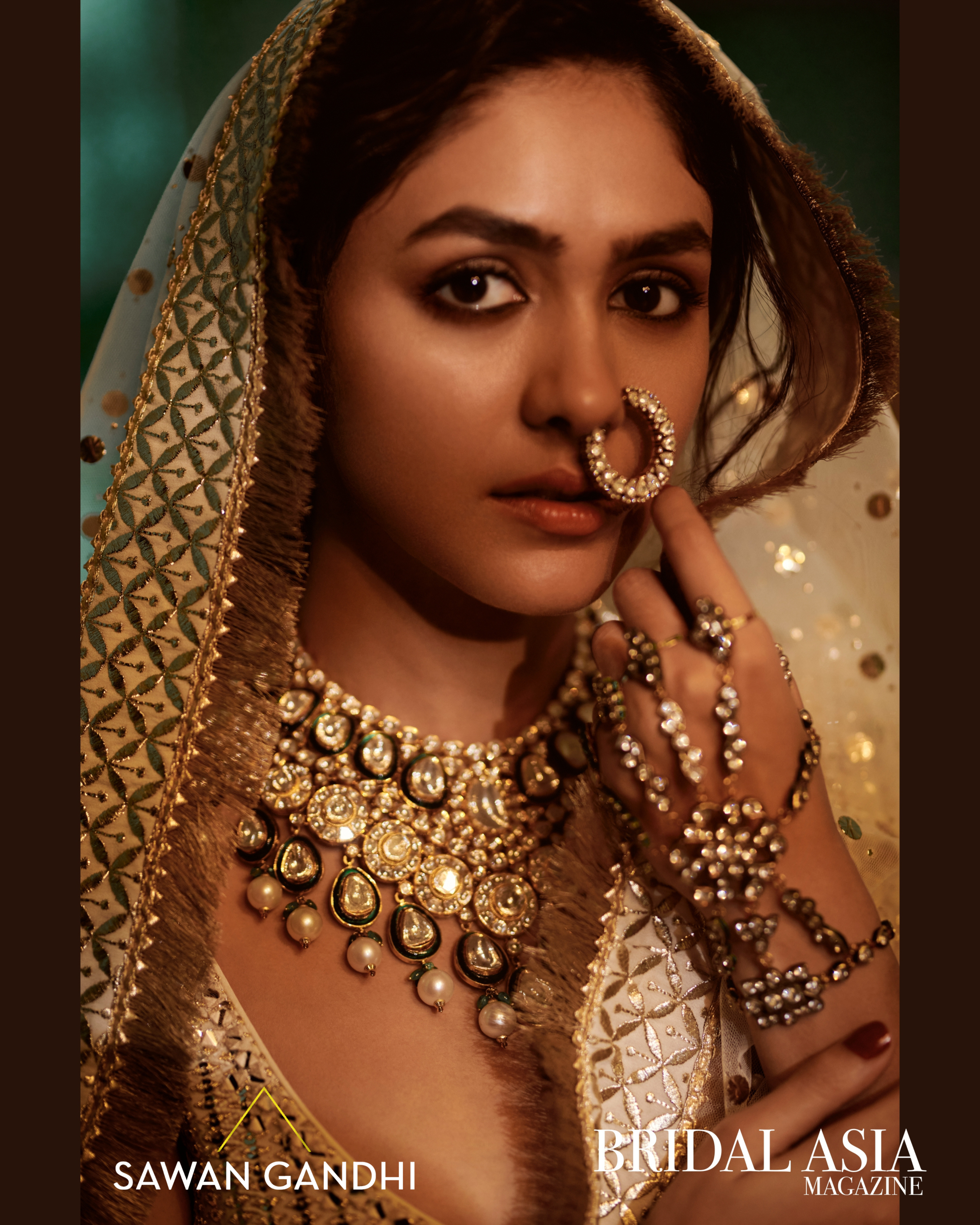 Mrunal Thakur in IVORY MUKAISH MIRROR WORK LEHNGA