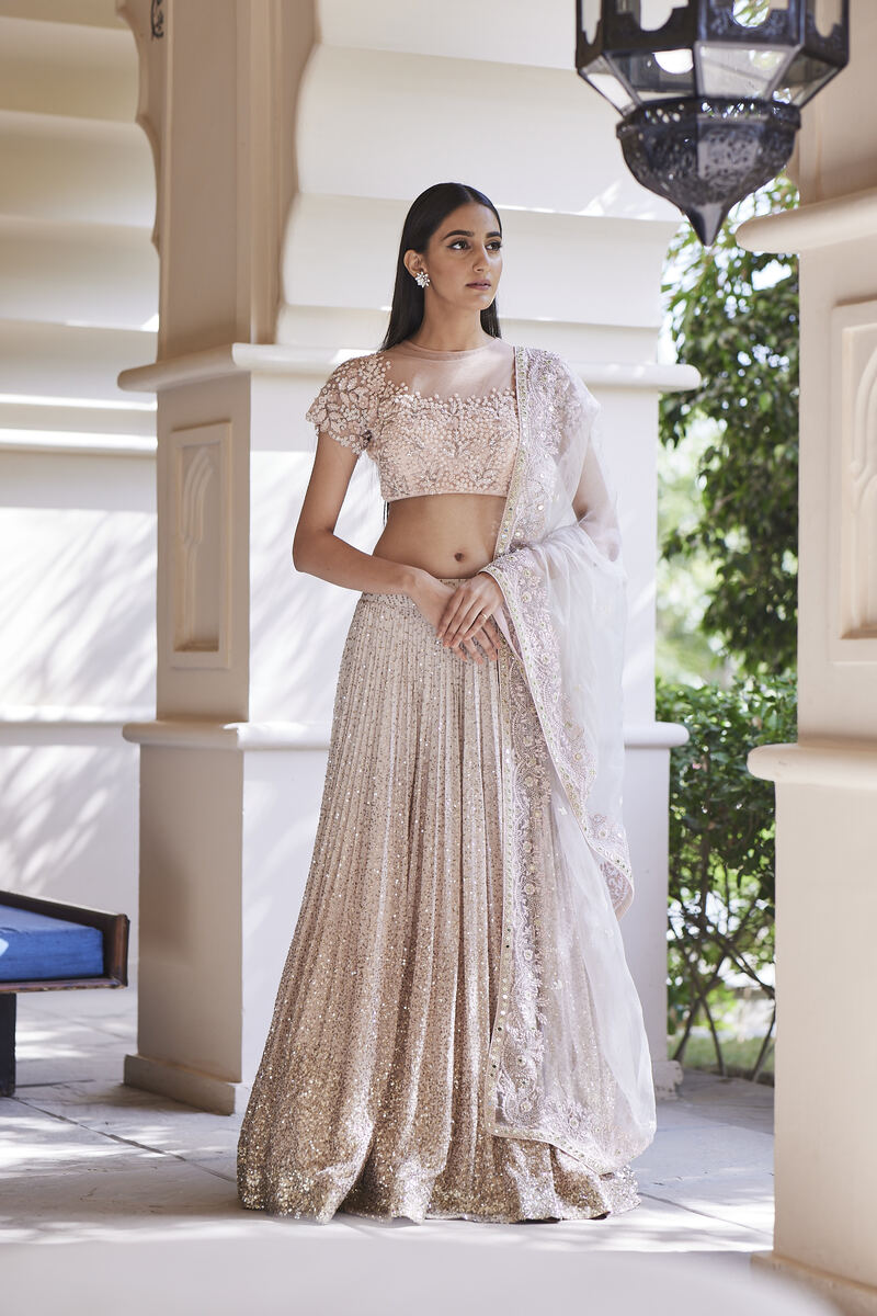 Pink Ombre Sequnce Lehenga