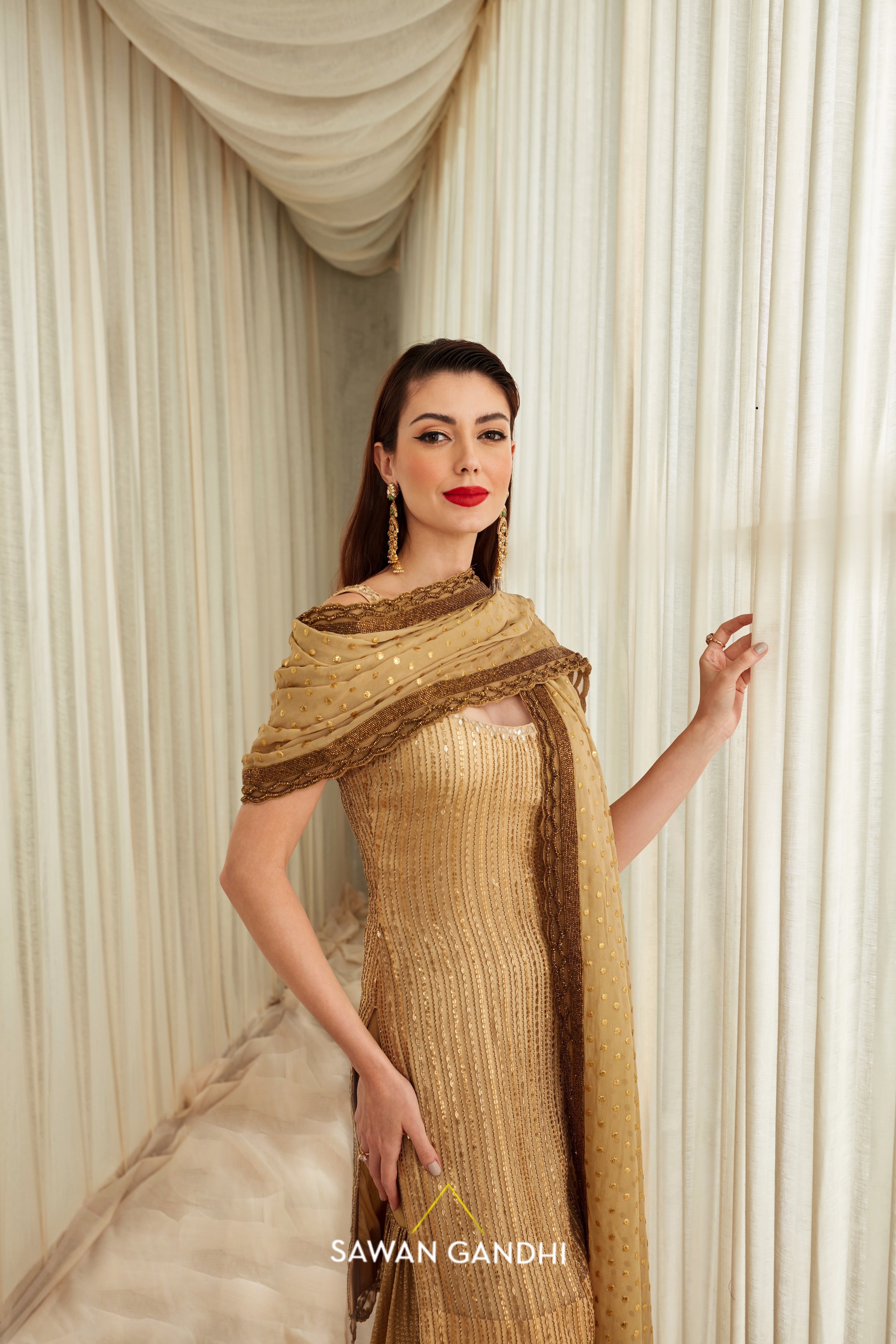 Golden sequins sharara