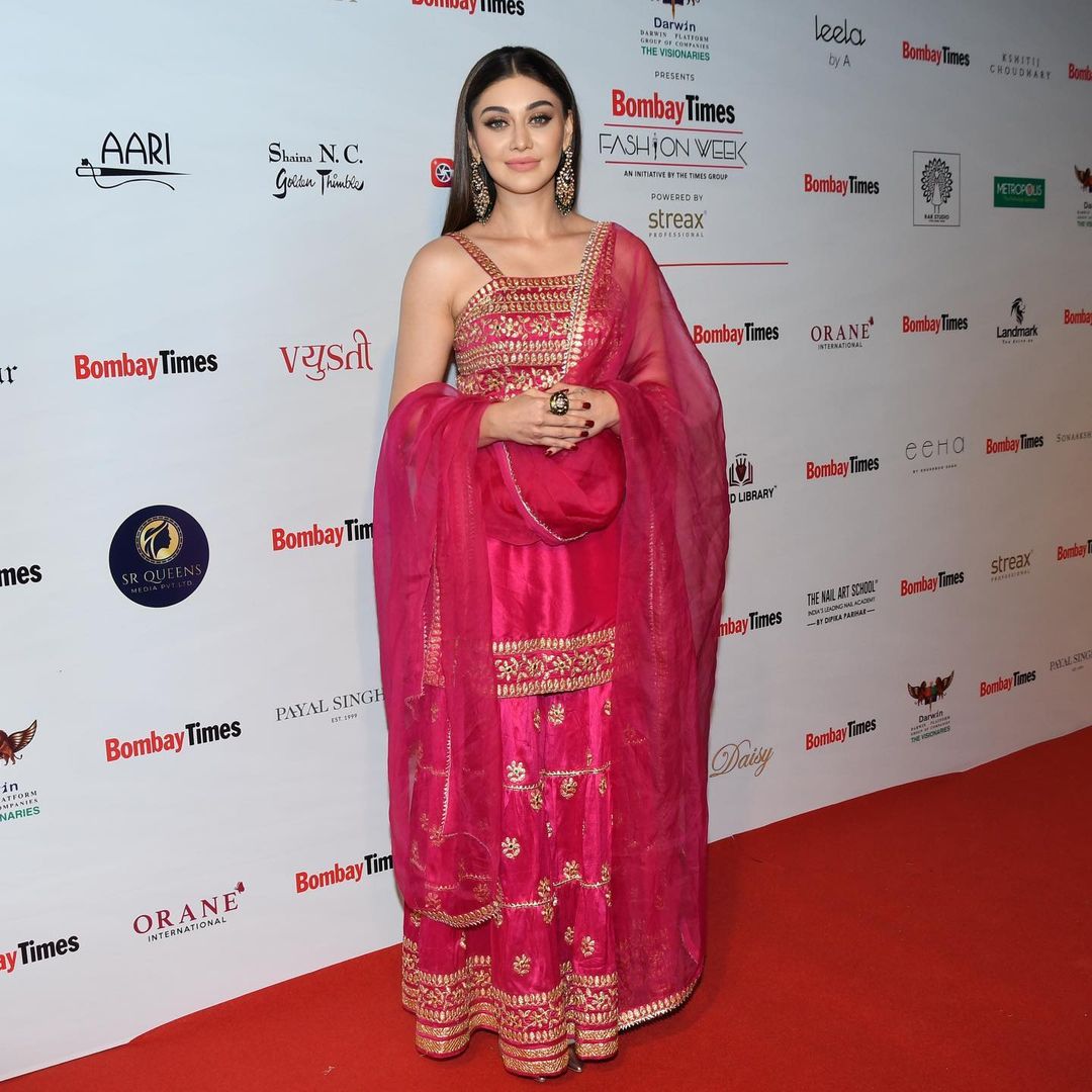 Ankita Sharma in Marigold Aarva Strappy Sharara Set