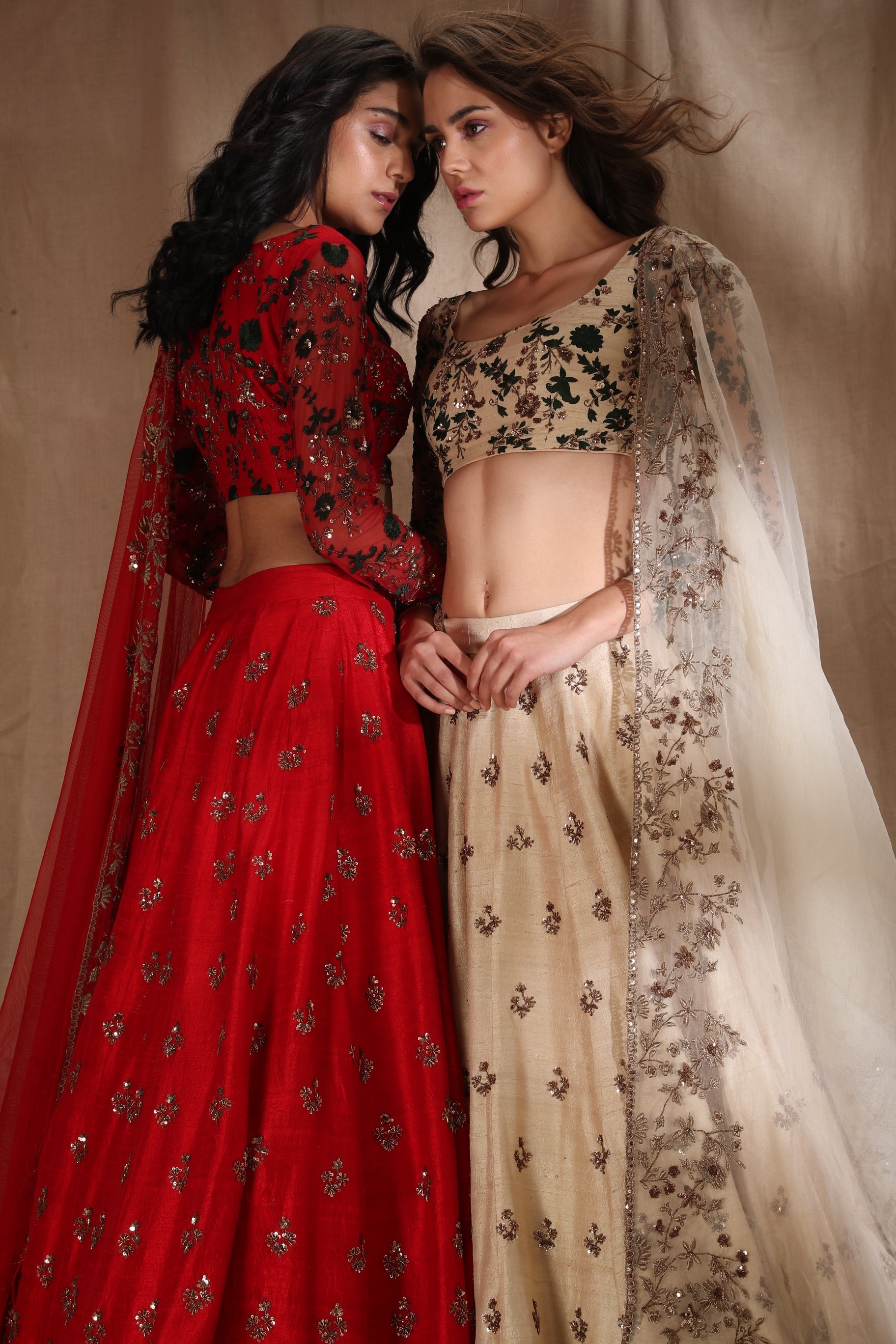 Red Bootie Lehenga Set