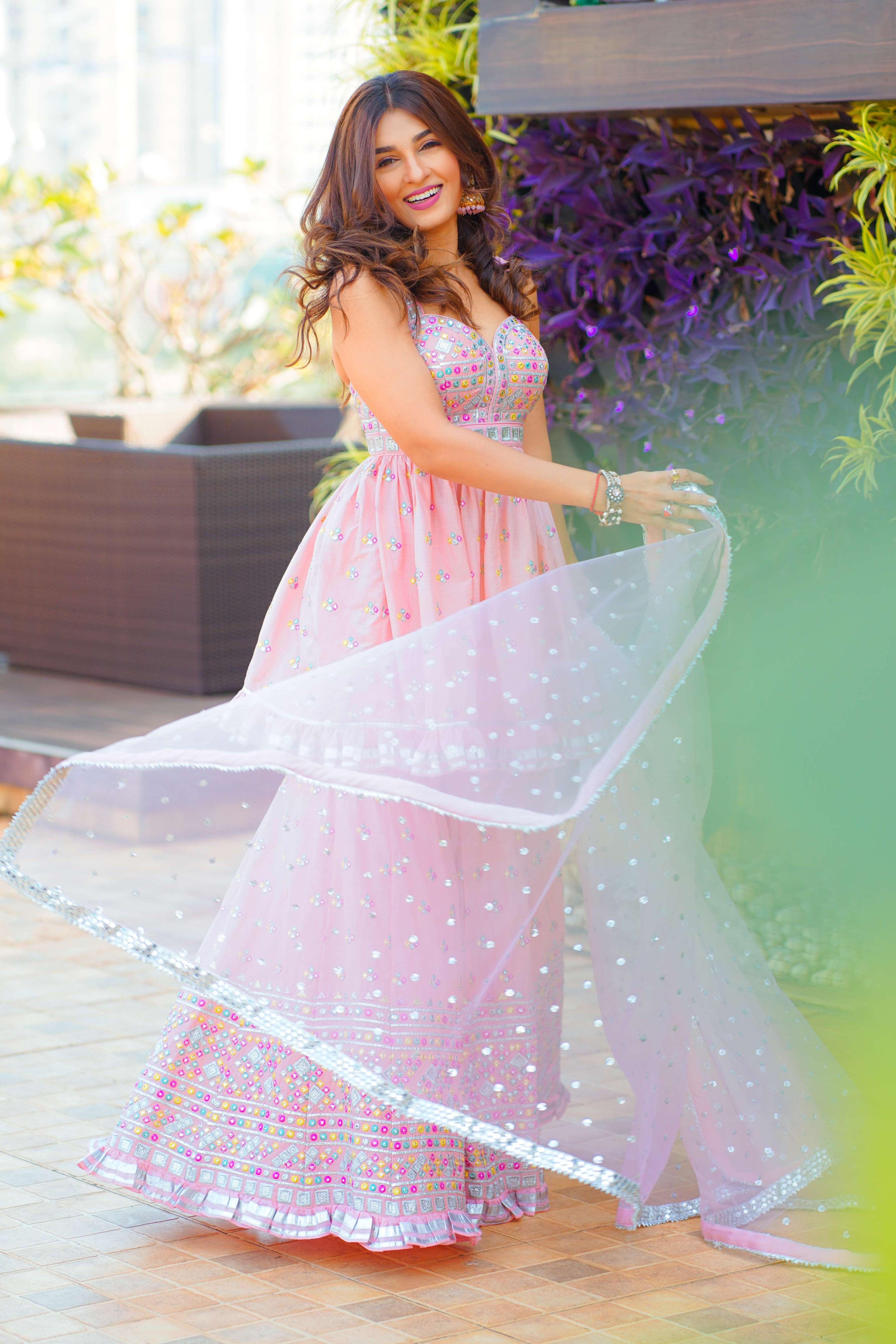 Shiny Doshi in Noor Sleveless Peplum Sharara Set