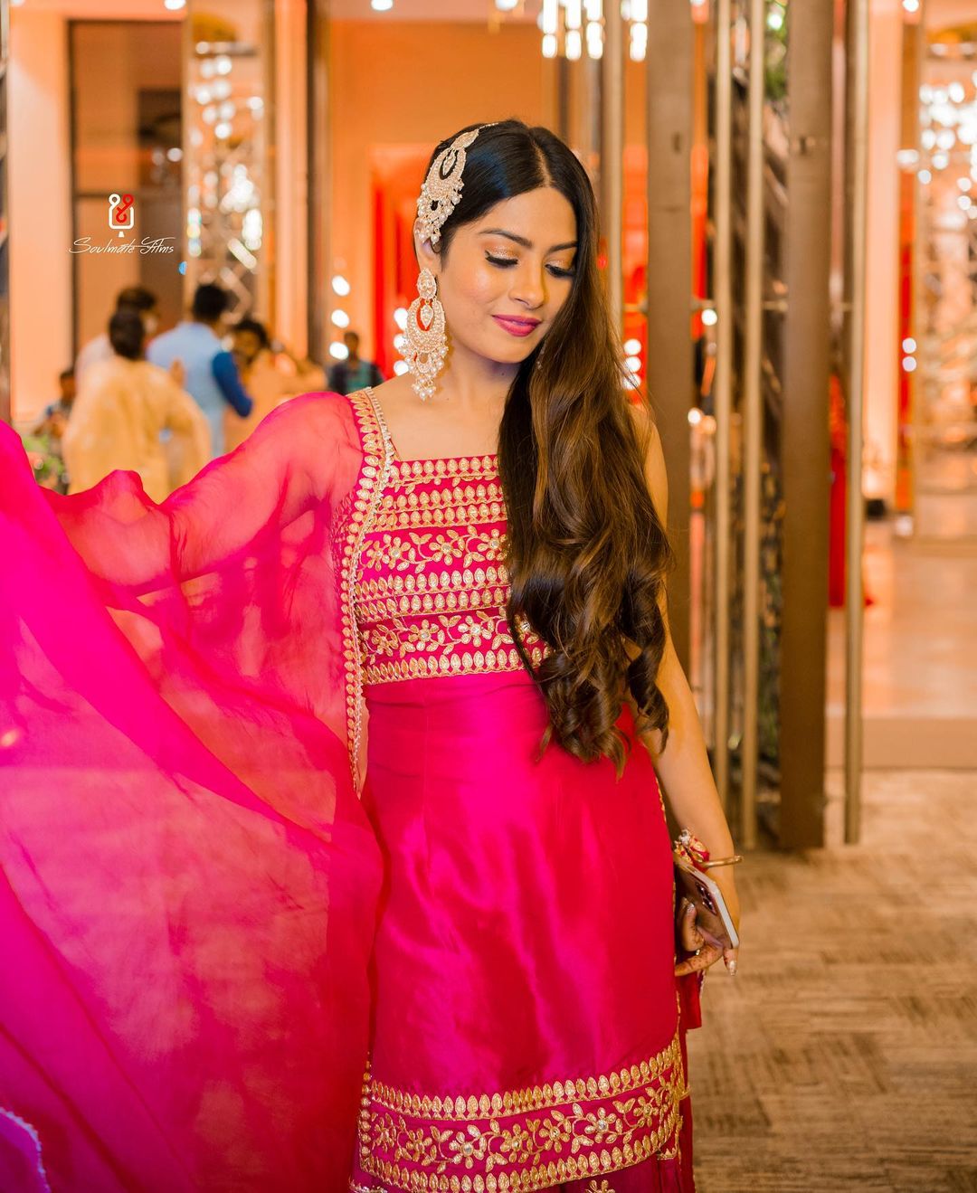 Ankita Sharma in Marigold Aarva Strappy Sharara Set