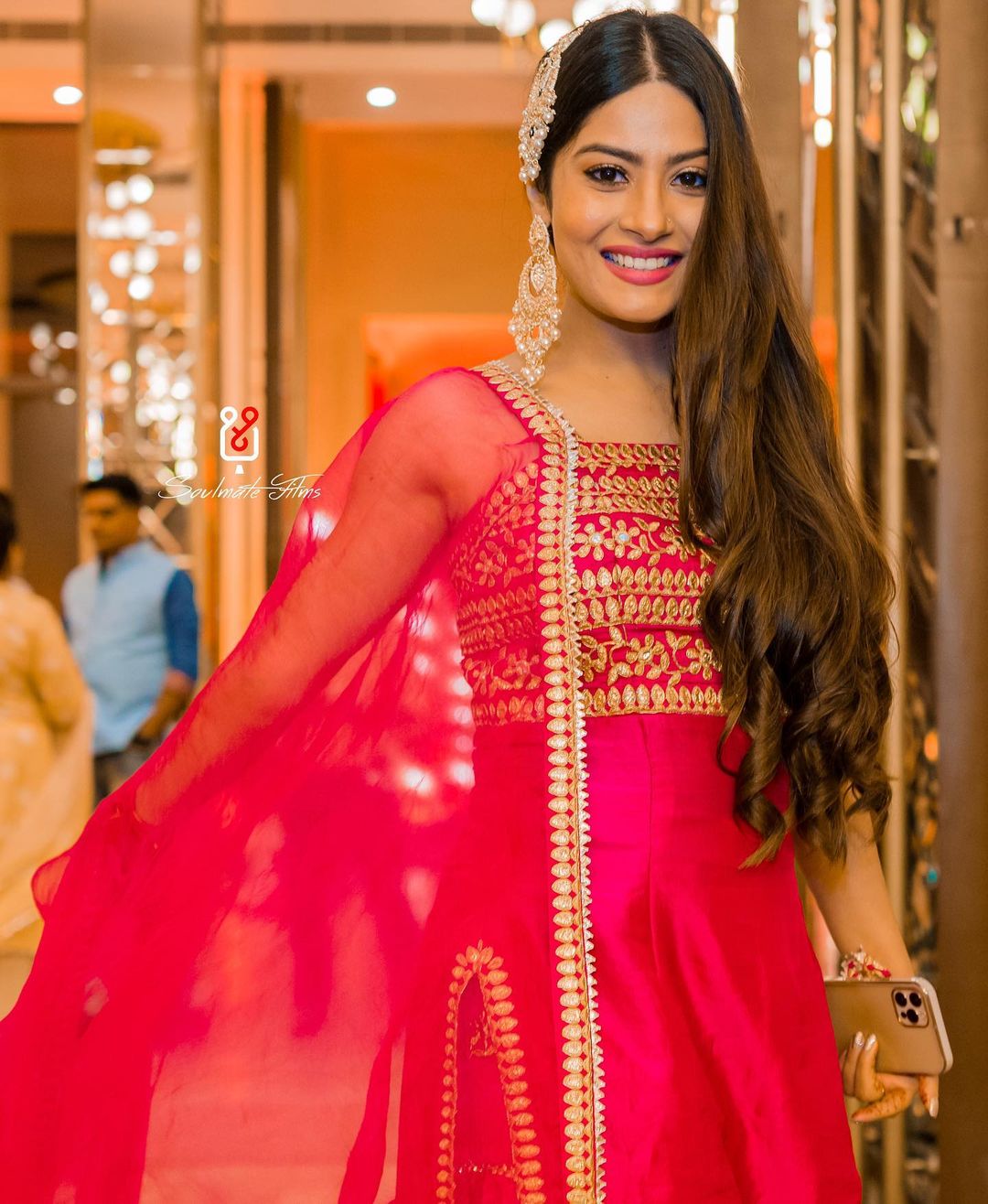 Ankita Sharma in Marigold Aarva Strappy Sharara Set