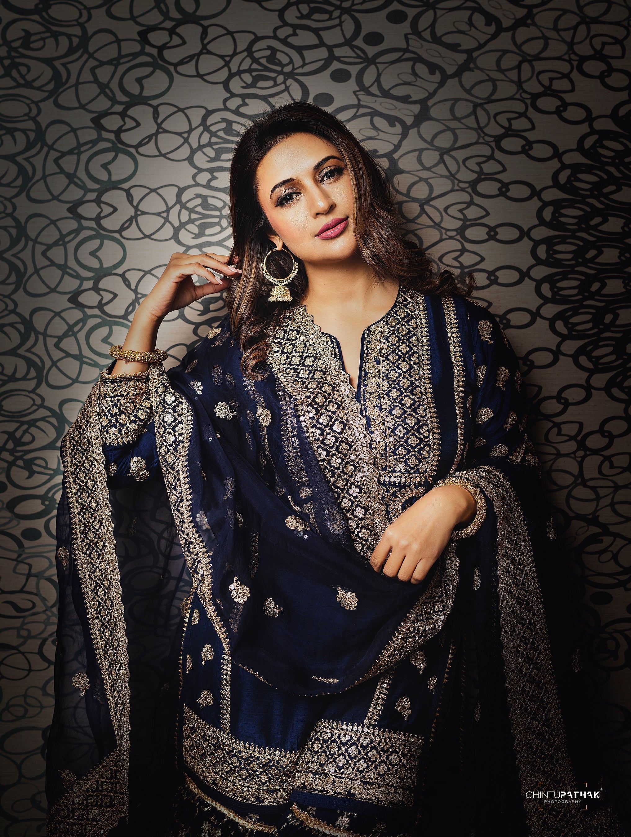 Marigold Brocade Short Garara Set-Divyanka Tripathi