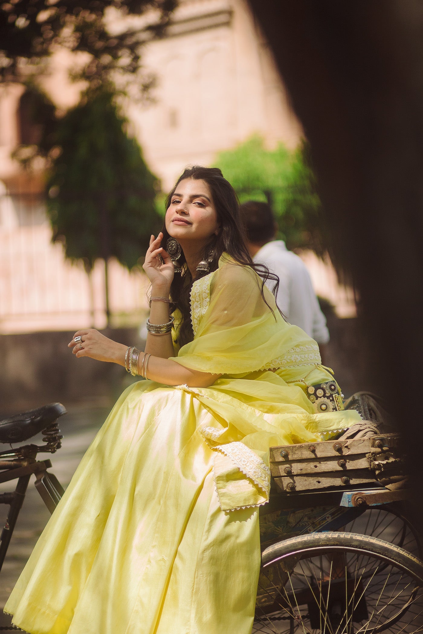 Dhriti Mehra In Samrina - Lemon Yellow Lehenga with blouse and dupatta