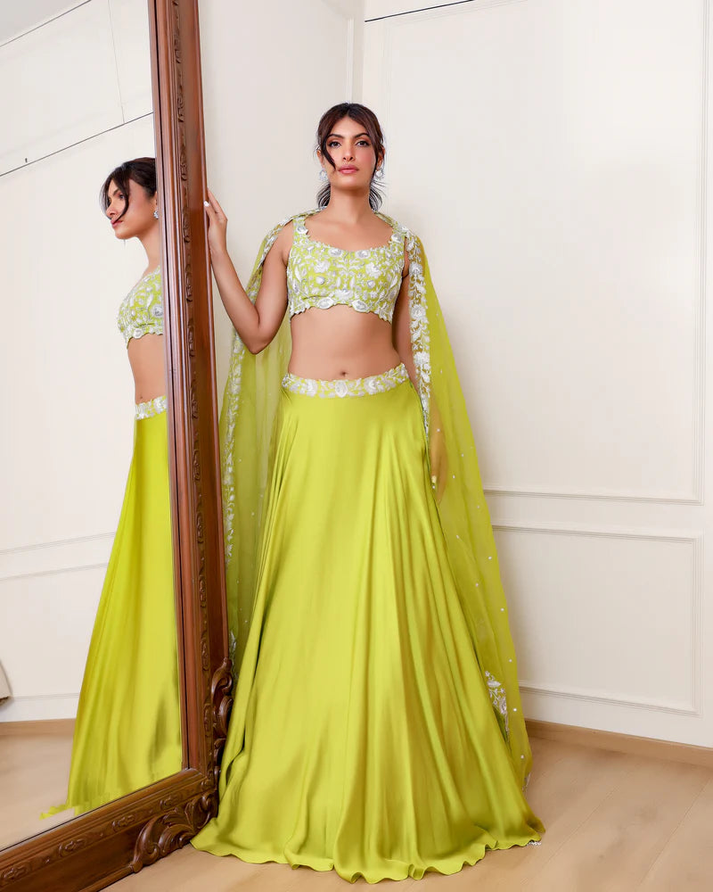 Lime Green Lehenga Set