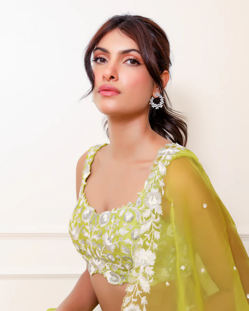 Lime Green Lehenga Set