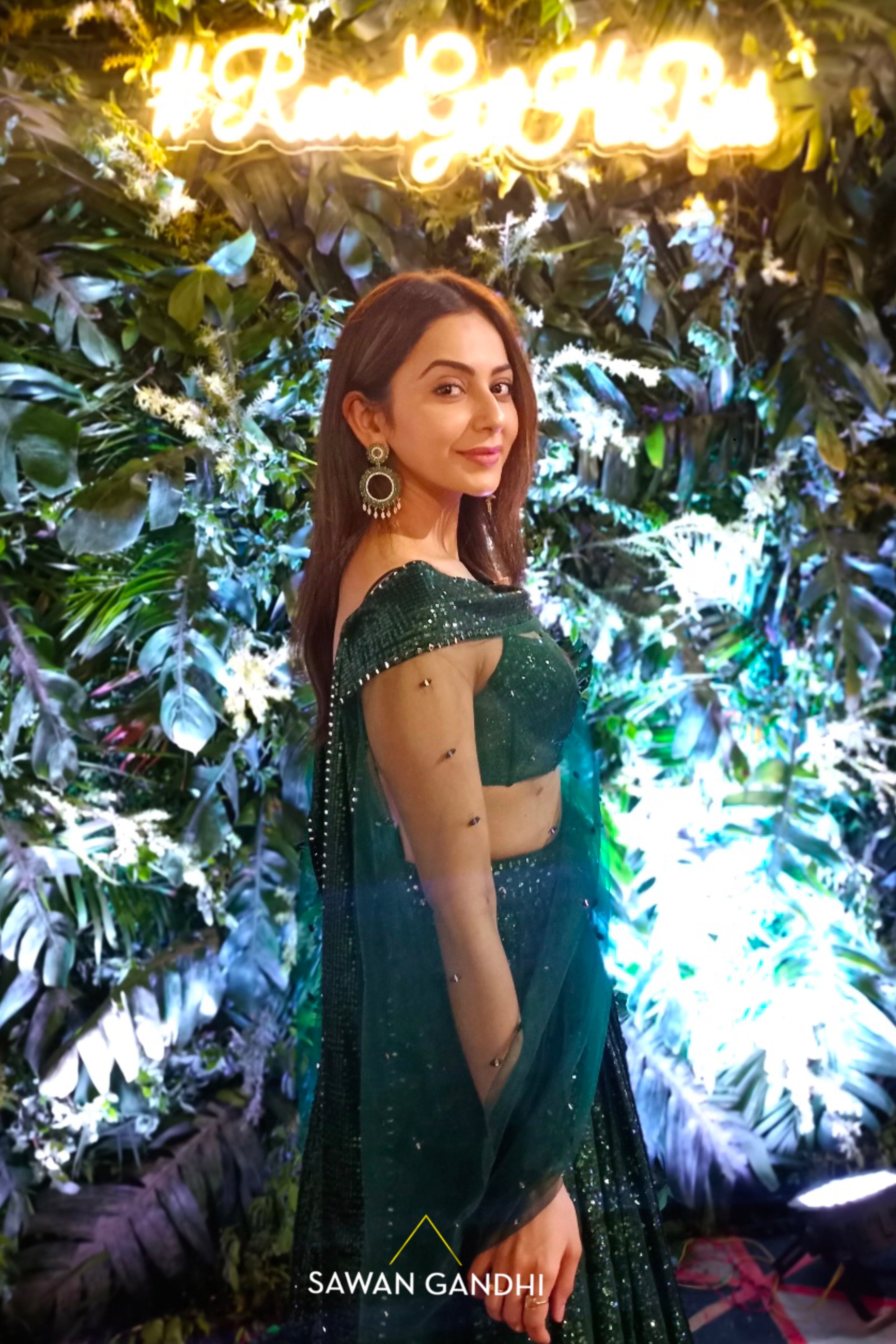 Rakul Preet Singh in Lumiere Green sequins lehenga