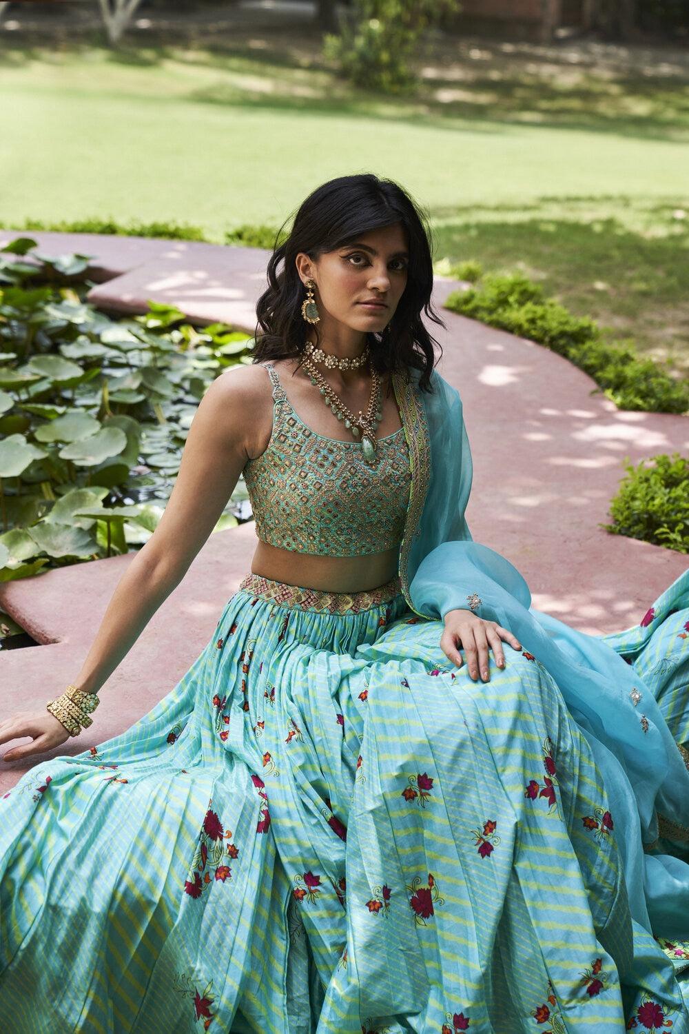 Turquoise Lehenga Set