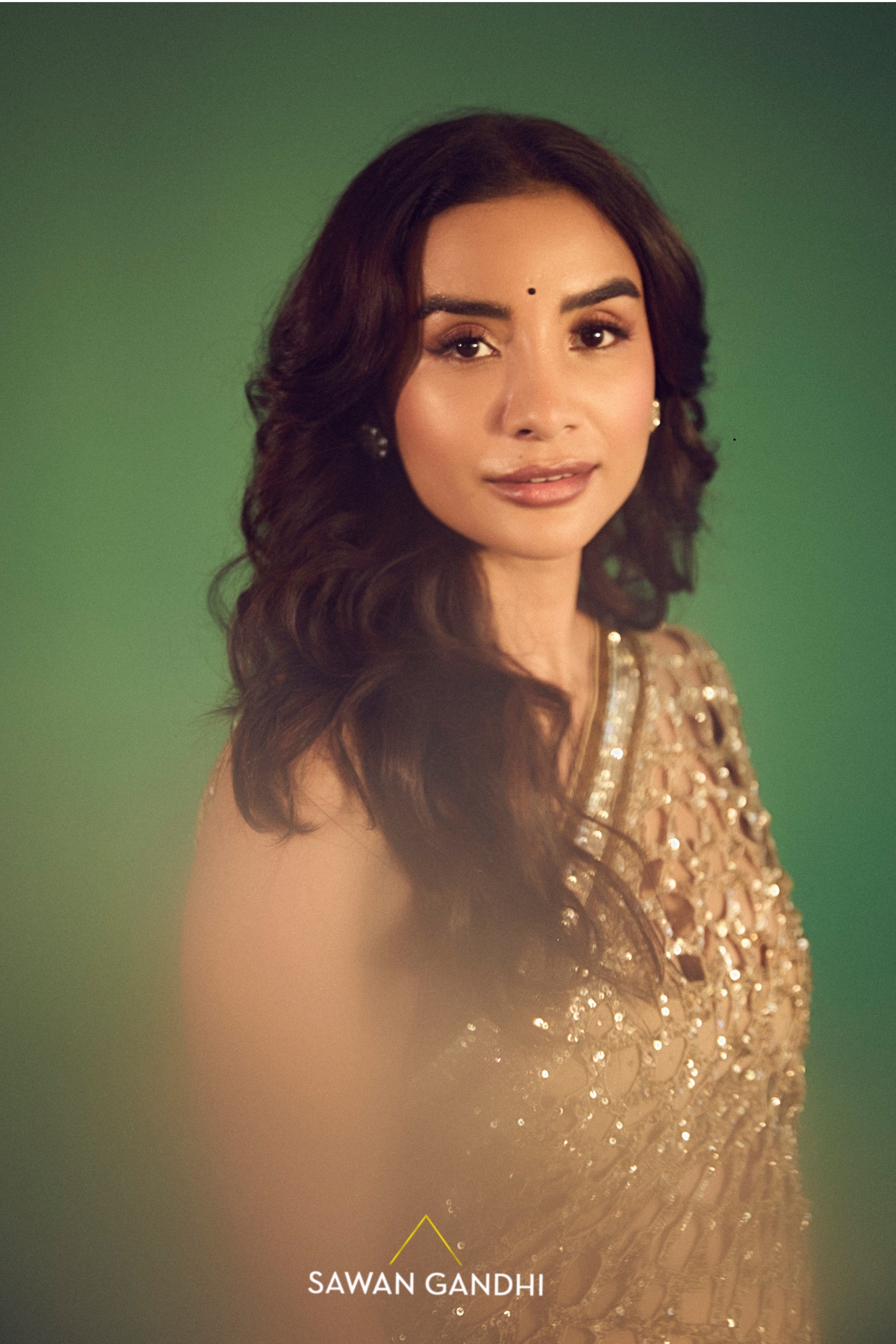 Patralekhaa In Golden Cutwork Saree