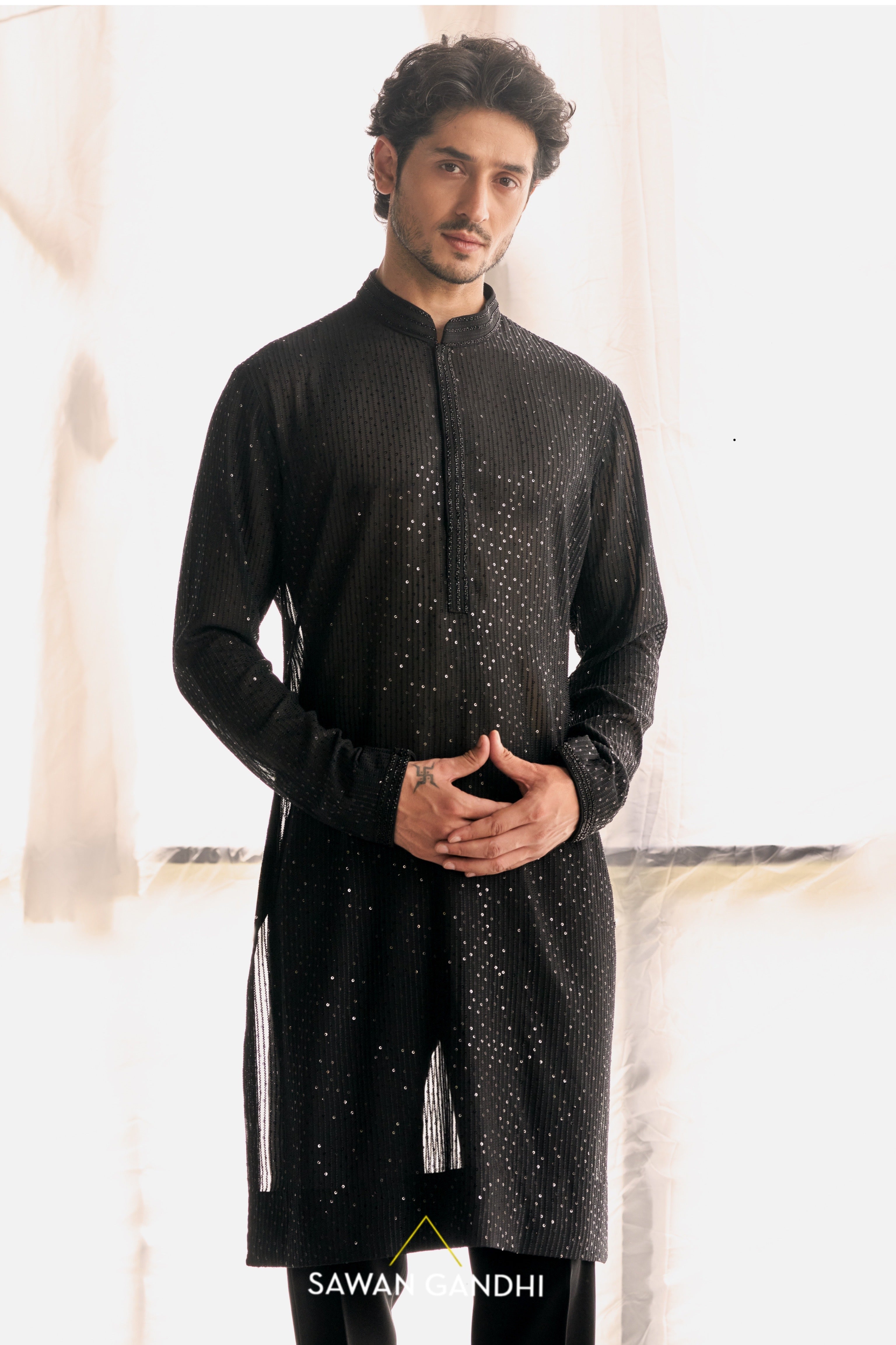 Black sequins kurta