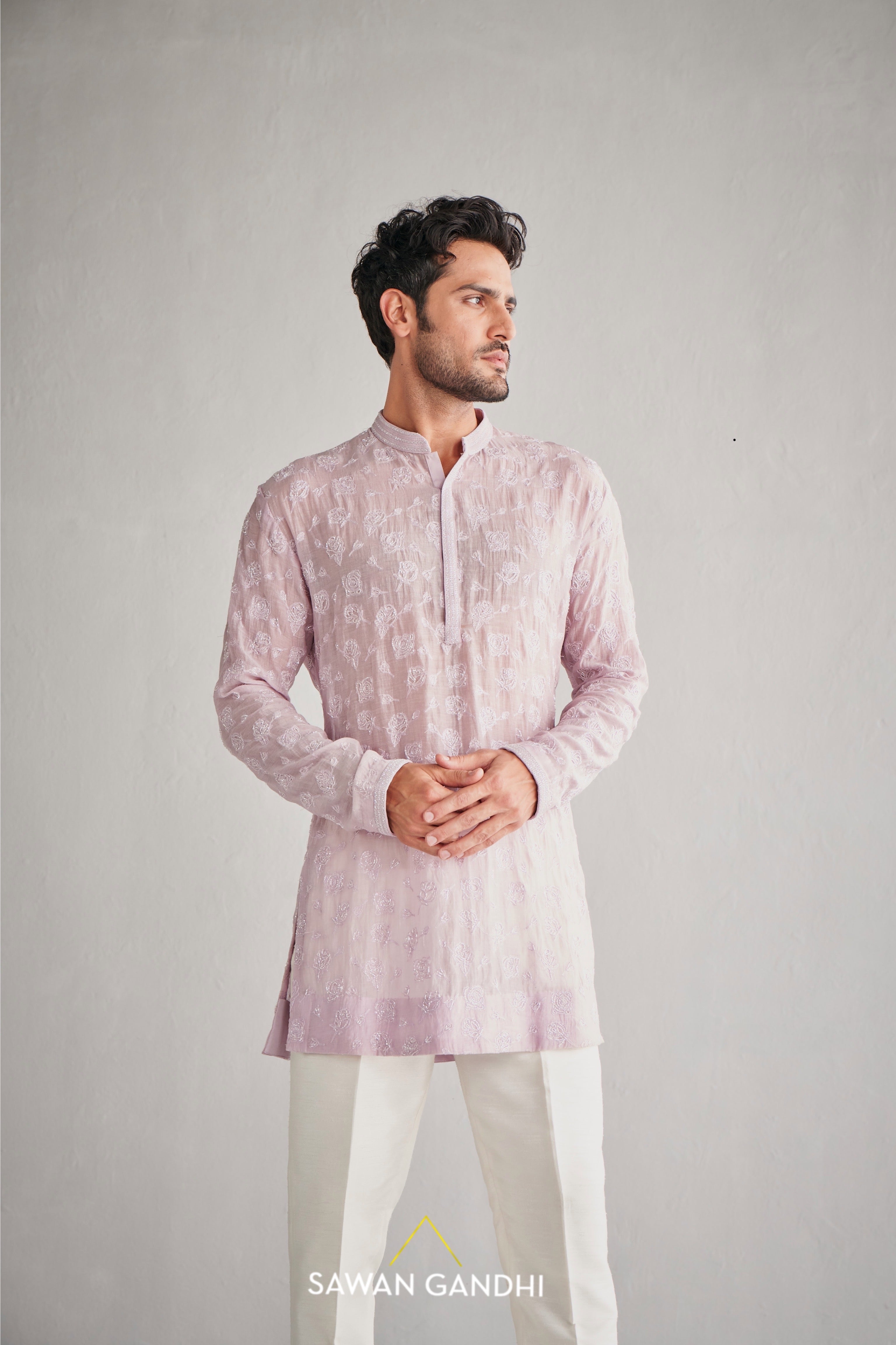 Lilac rose cutadana kurta