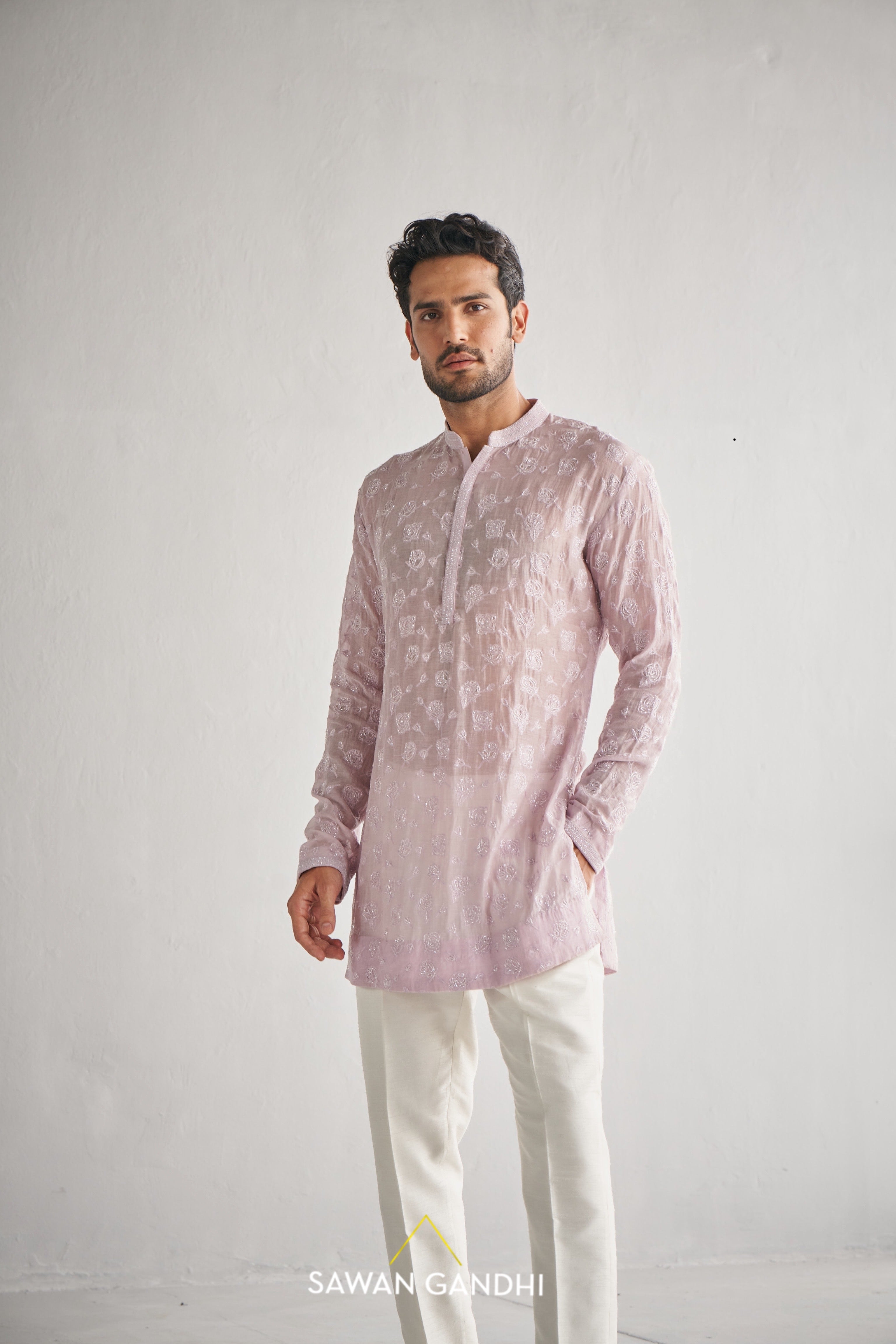 Lilac rose cutadana kurta