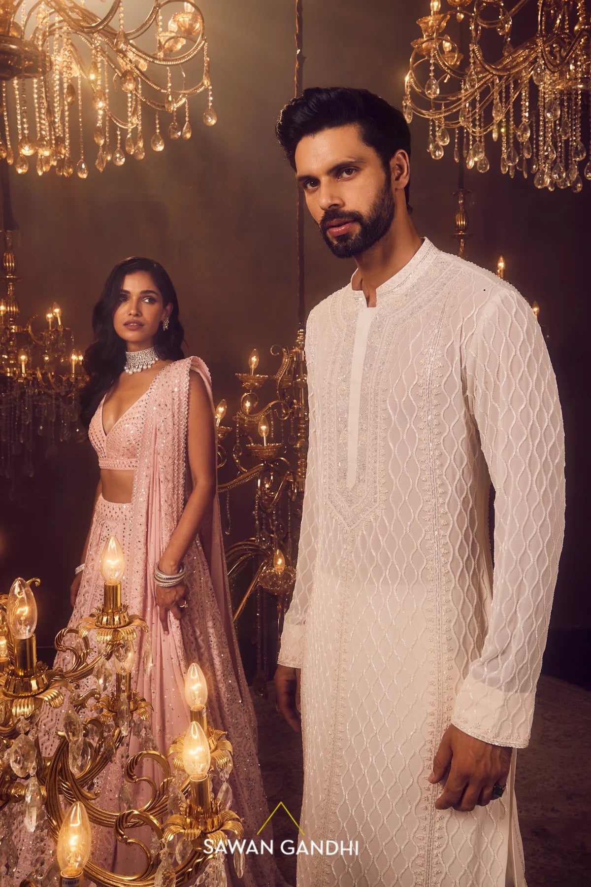 Ivory cutdana waves chikankari kurtaIvory cutdana waves chikankari kurta