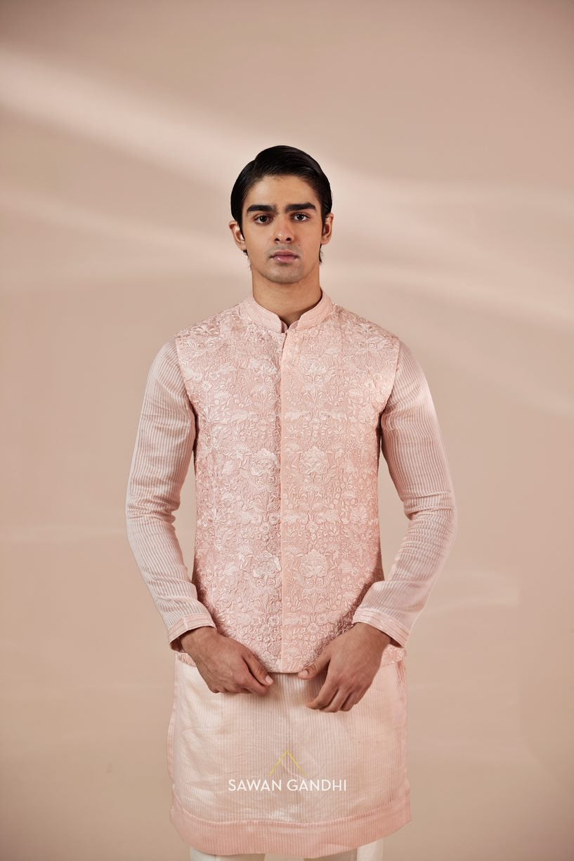 Peach nehru and kurta