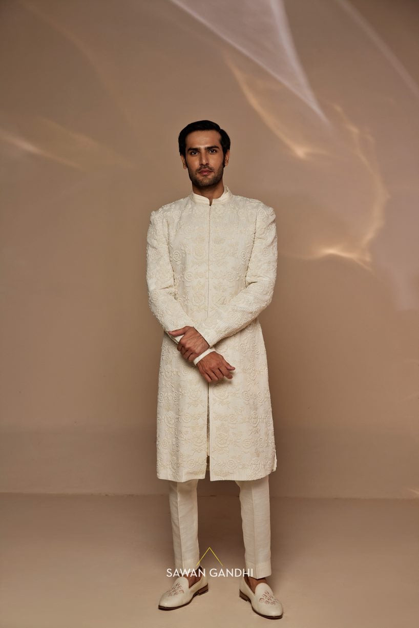 Pearl work sherwani