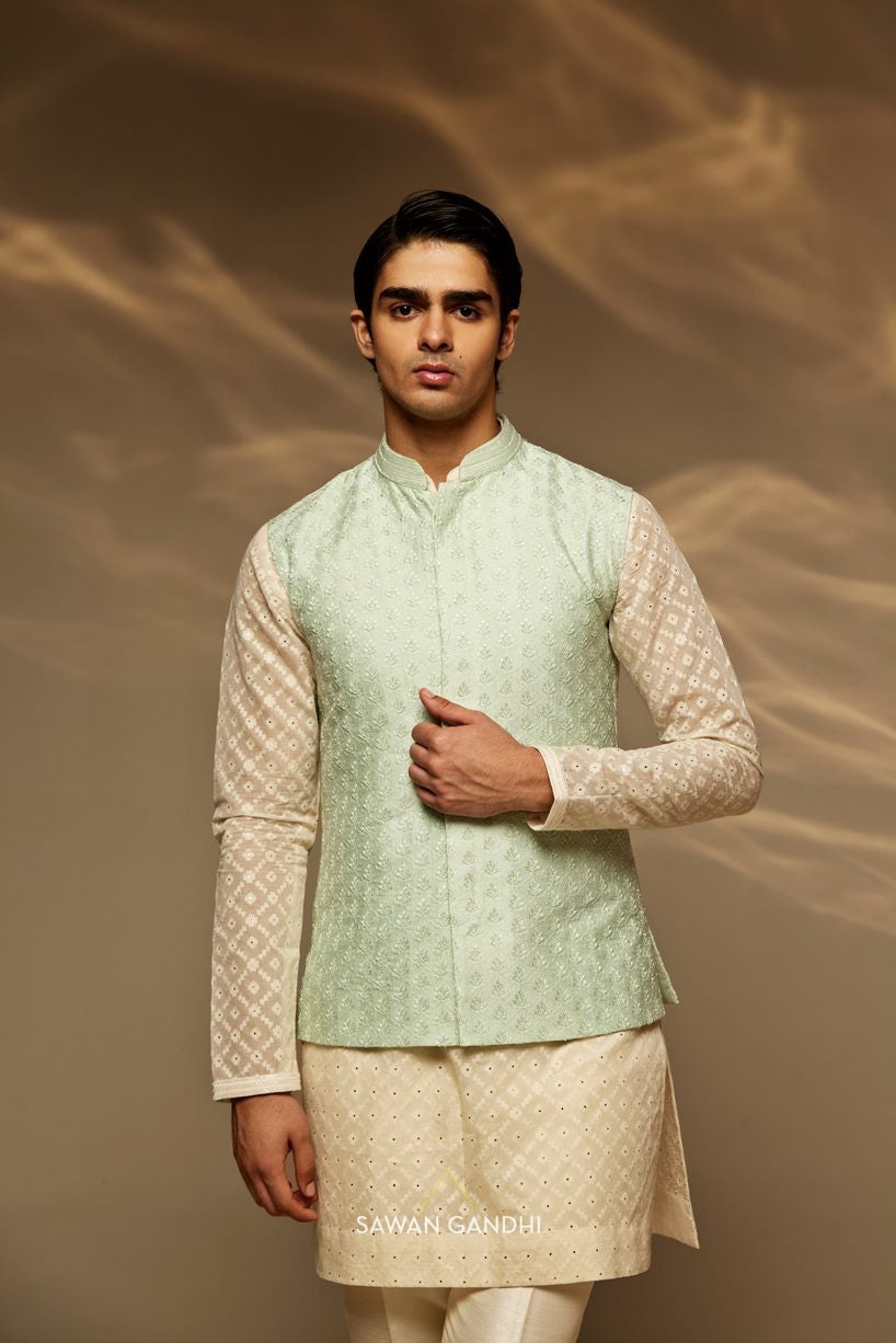 Mint Nehru and Ivory Kurta