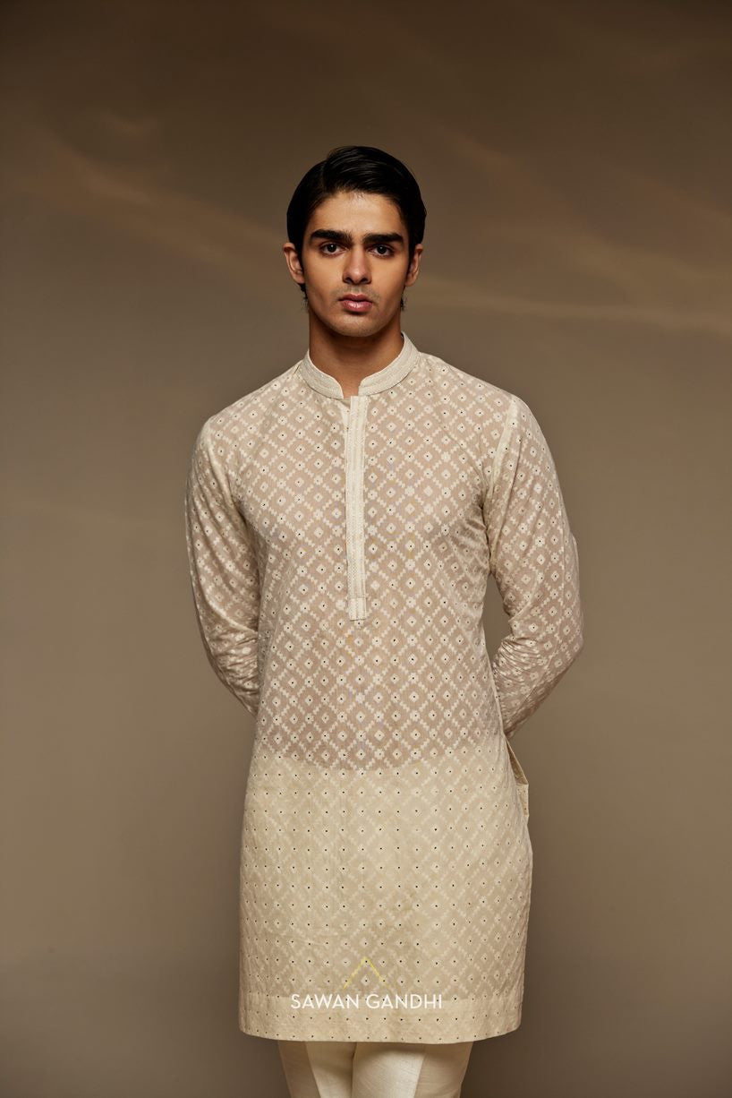Ivory chanderi kurta