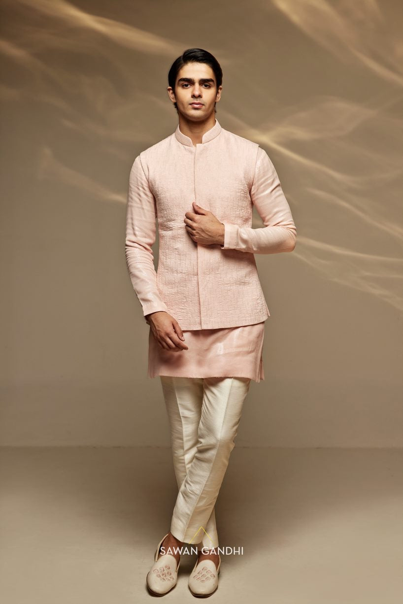 Peach Nehru and kurta