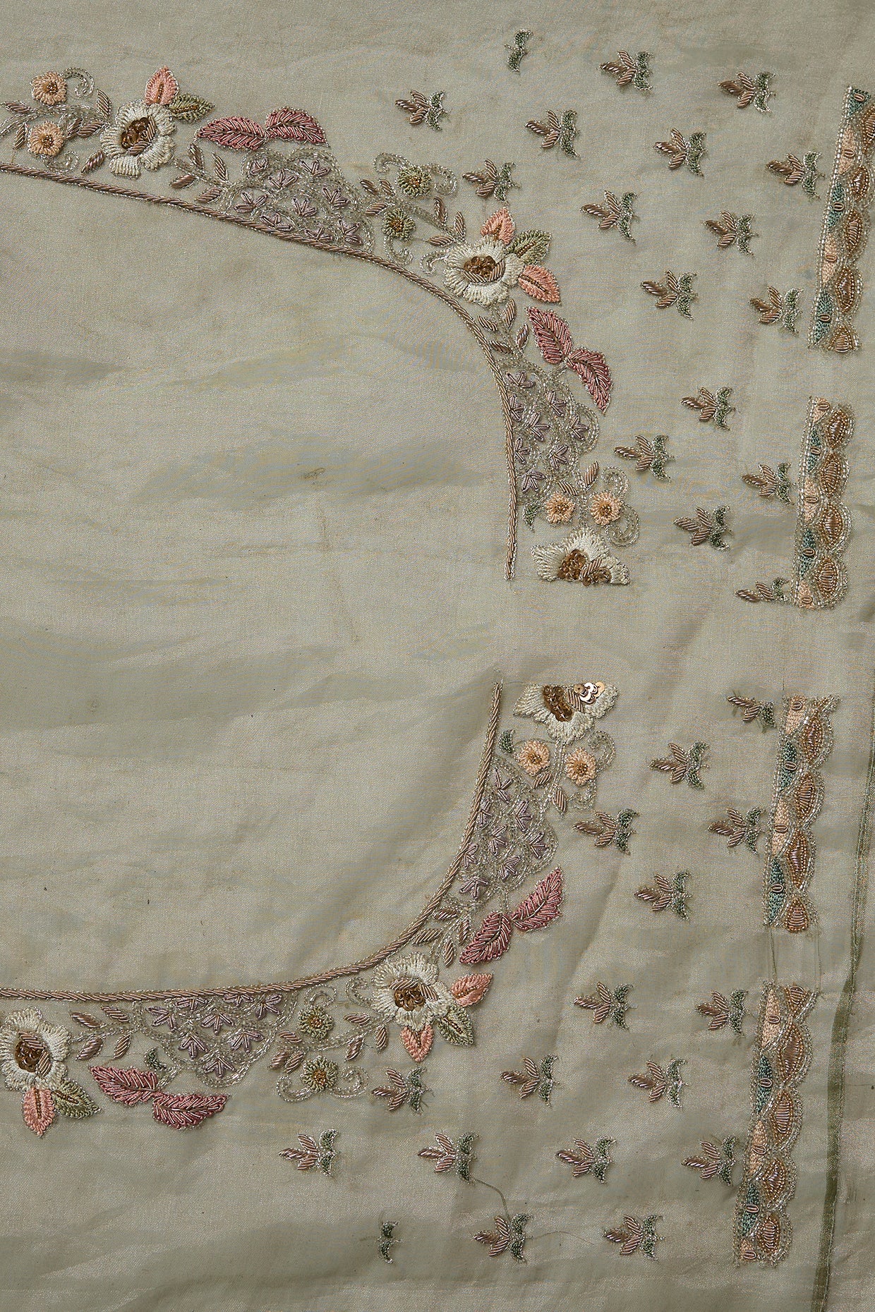 RIMMY MINT GREEN TISSUE HAND & MACHINE EMBROIDERED SAREE SET