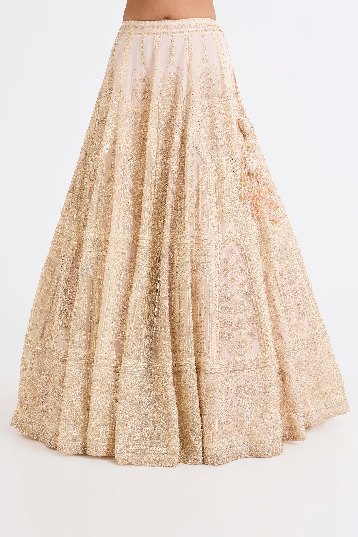 PIYA PINK RAW SILK ZARI HAND & MACHINE EMBROIDERED LEHENGA SET