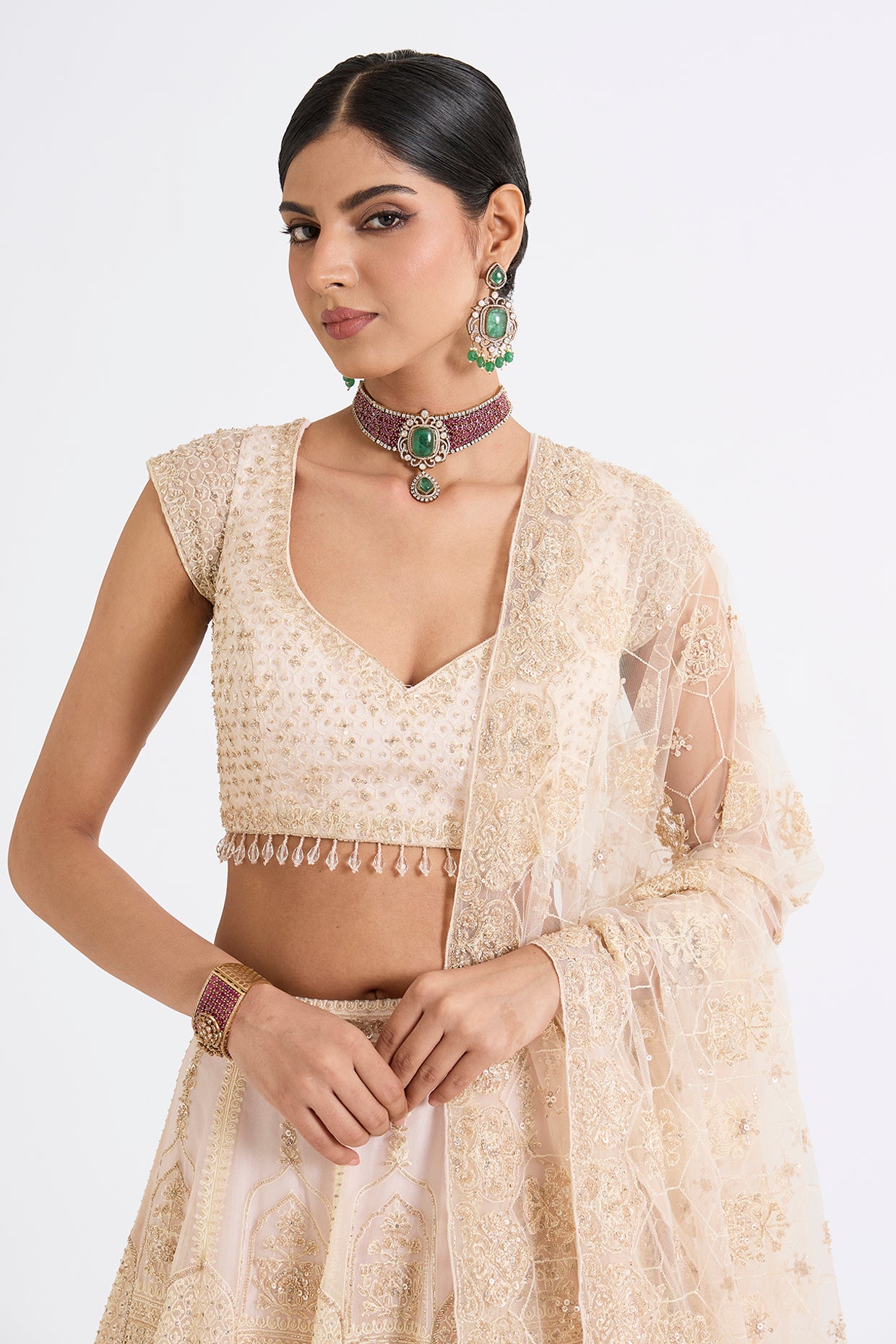 PIYA PINK RAW SILK ZARI HAND & MACHINE EMBROIDERED LEHENGA SET