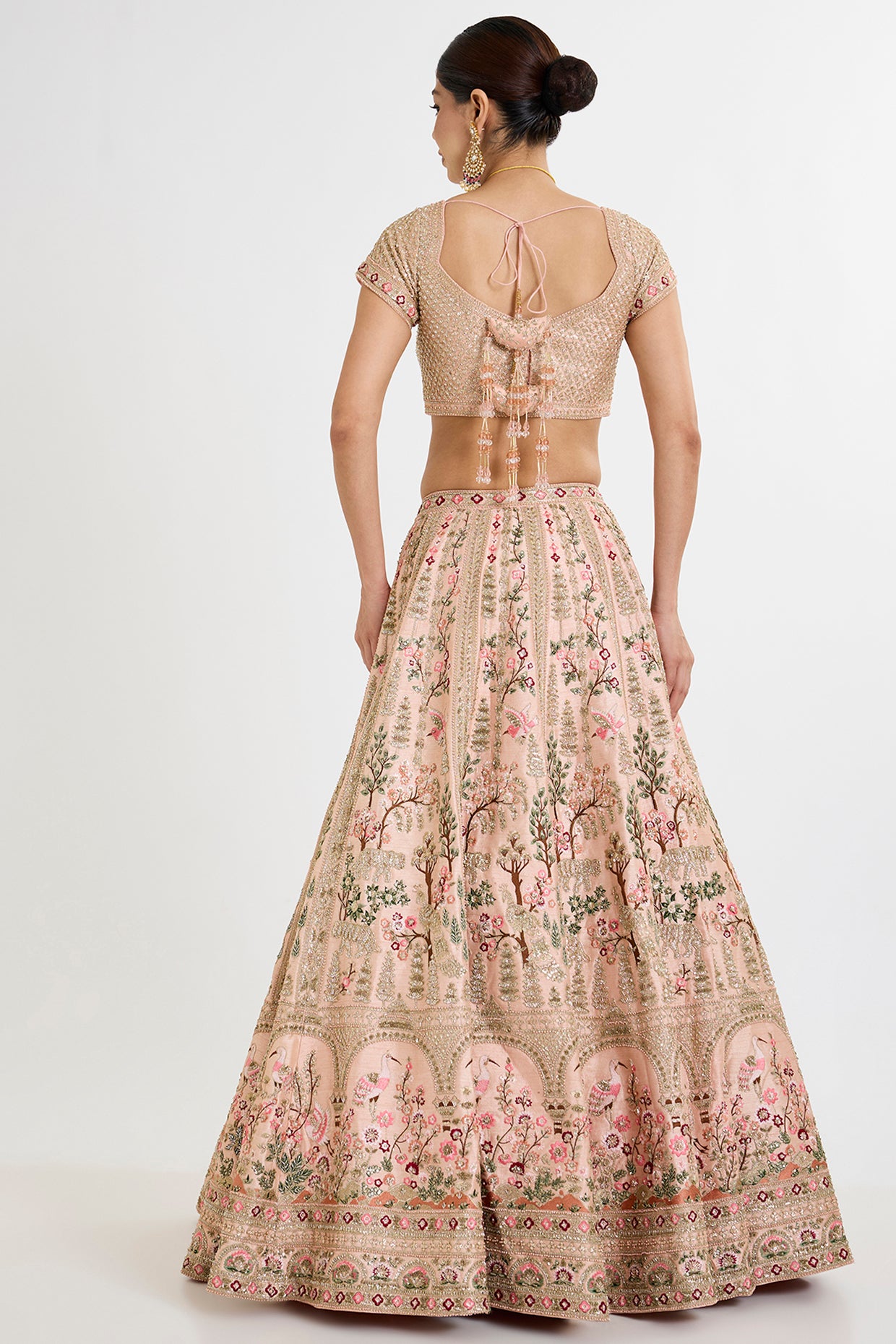 SIYA PINK RAW SILK CUTDANA HAND EMBELLISHED LEHENGA SET