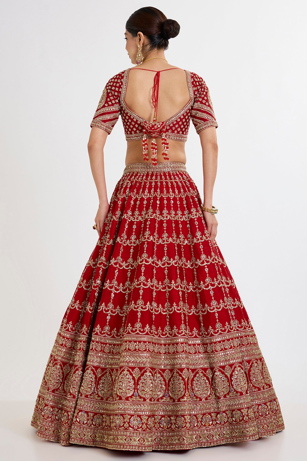 LAAL ISHQ RAW SILK ZARDOSI EMBROIDERED LEHENGA SET