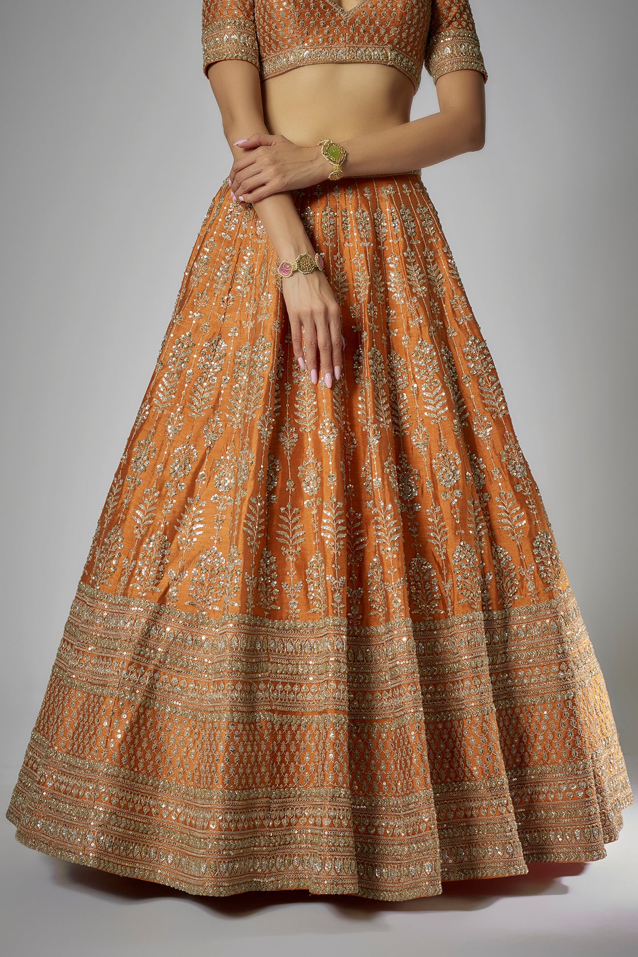 RUST LOOP LEHENGA SET
