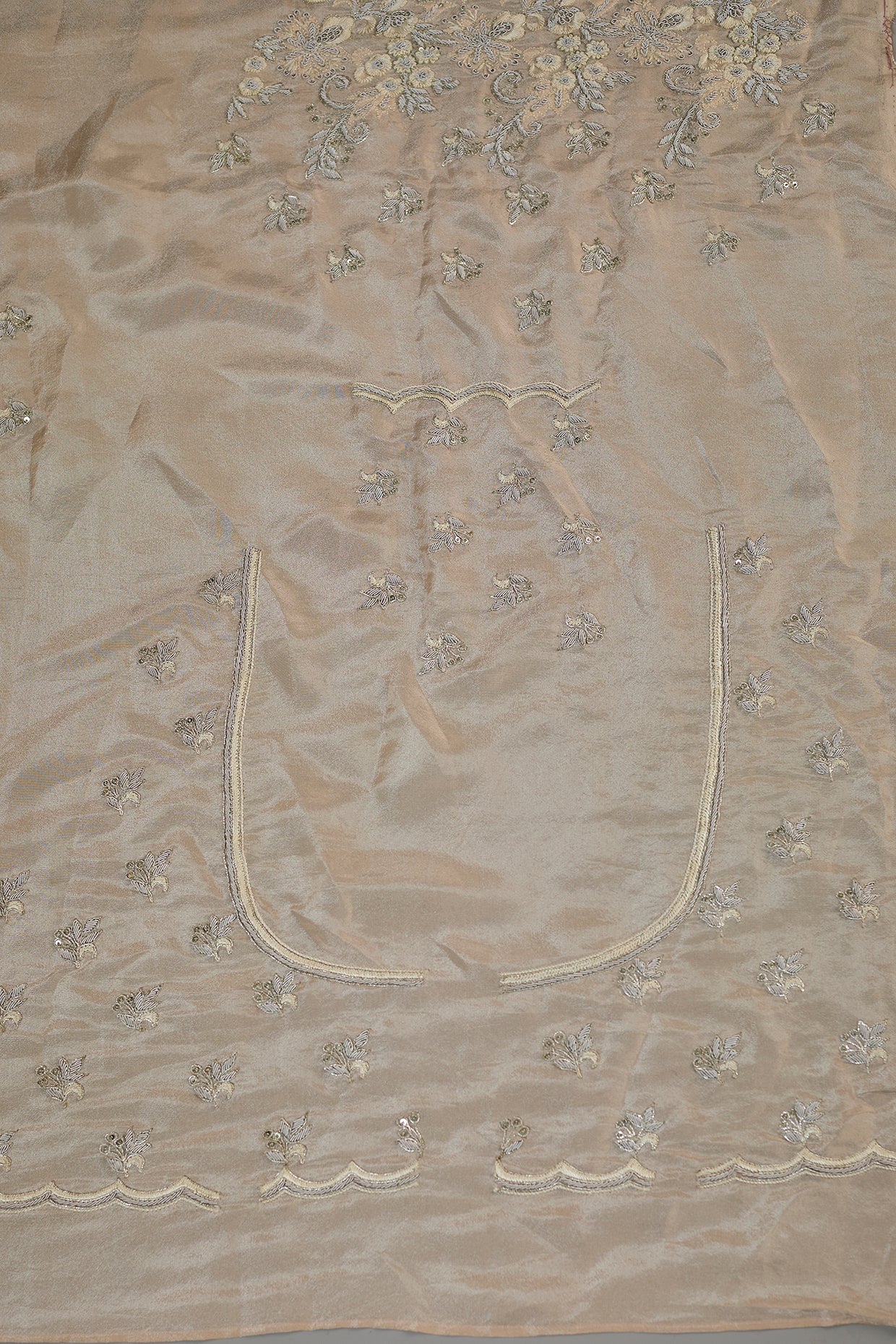 REKHA GOLD TISSUE HAND & MACHINE EMBROIDERED SAREE SET