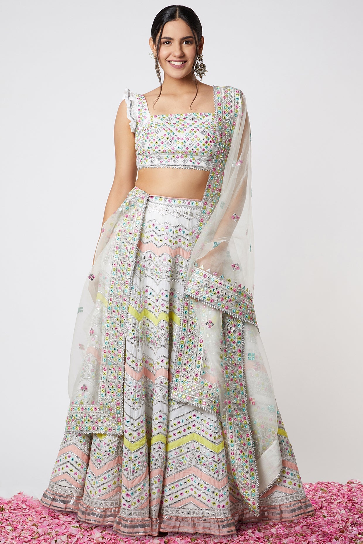 Riya Jain in Noor Chevron Lehenga Set