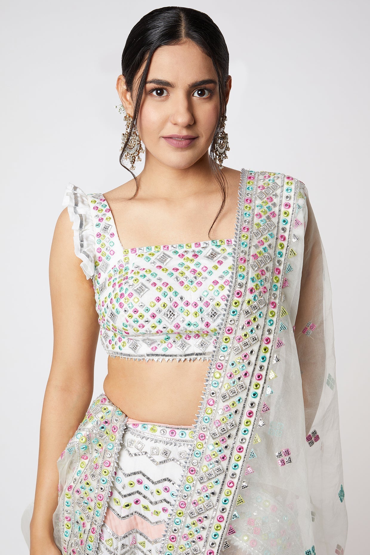 Riya Jain in Noor Chevron Lehenga Set