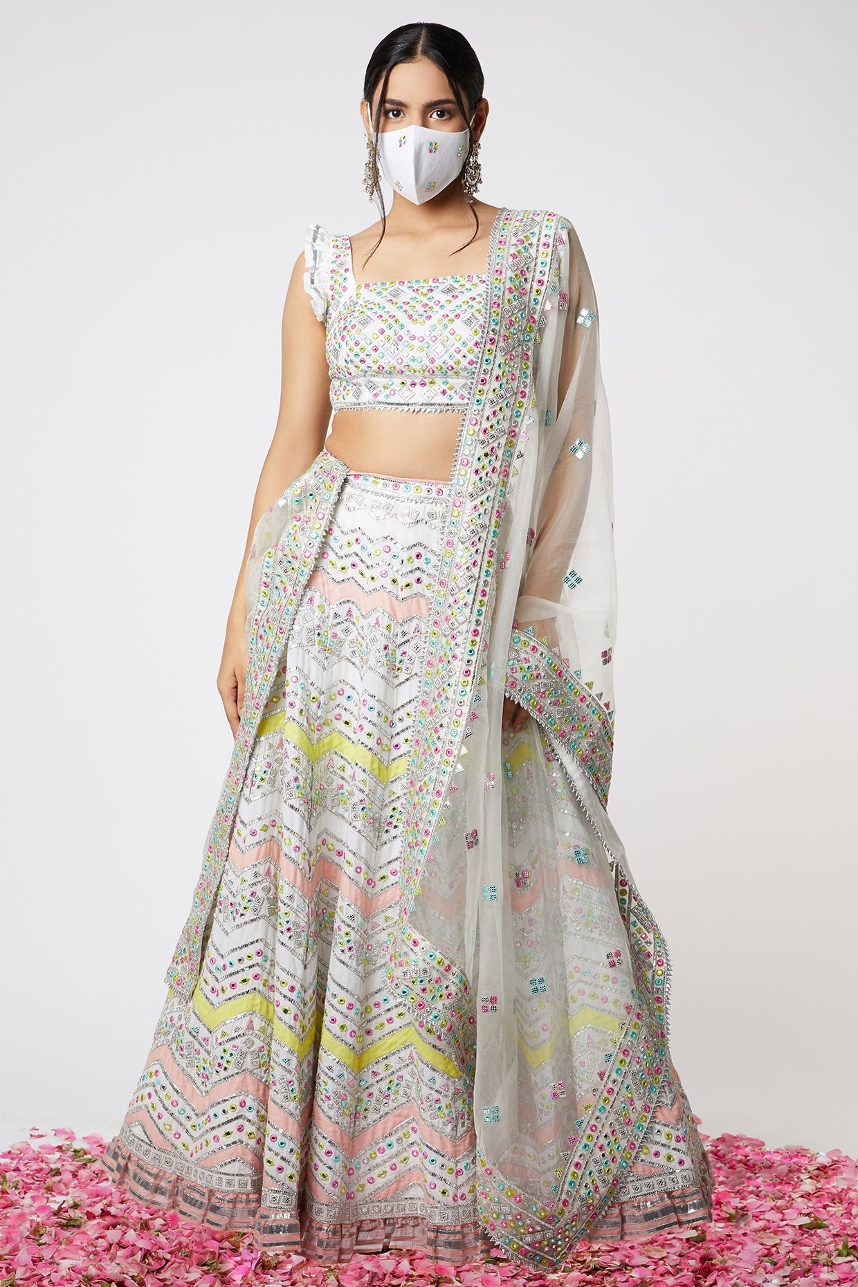 Riya Jain in Noor Chevron Lehenga Set