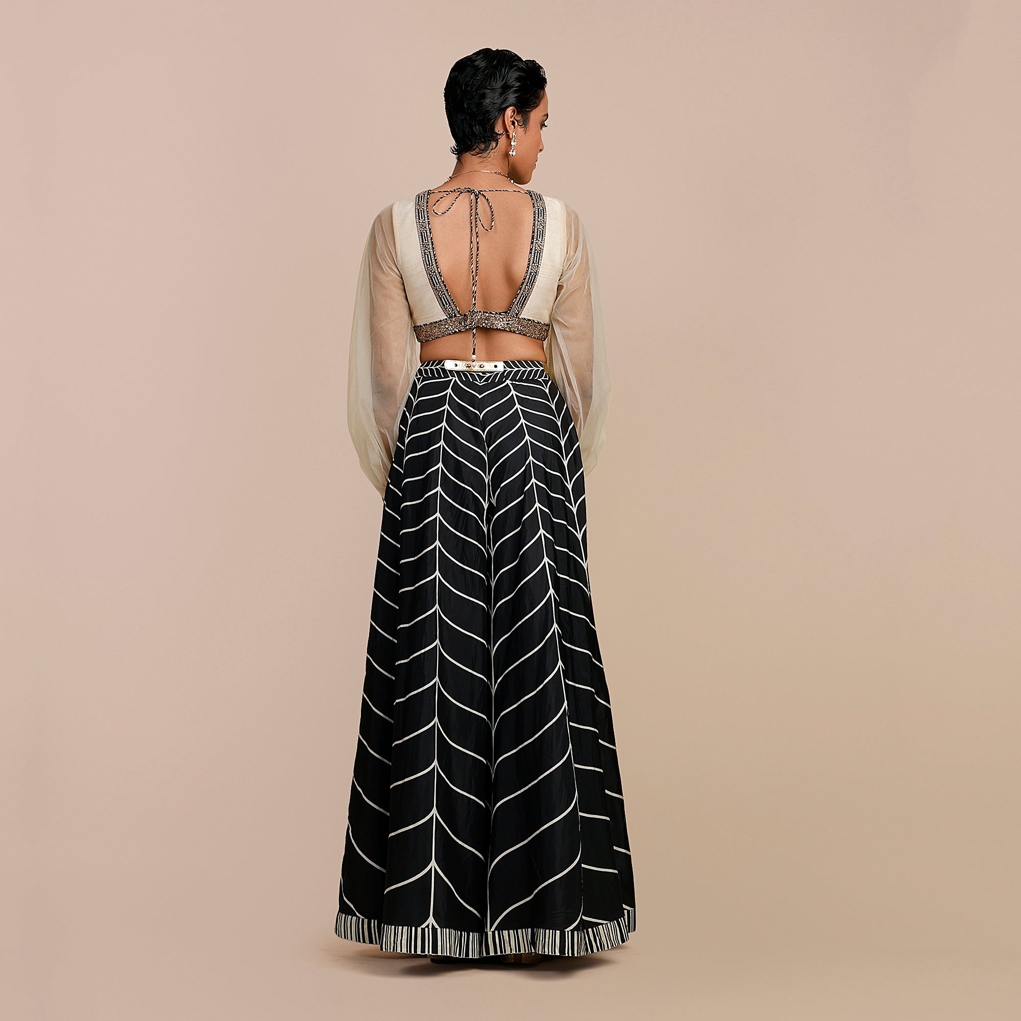 Linear Chevron Sharara Set | SATT