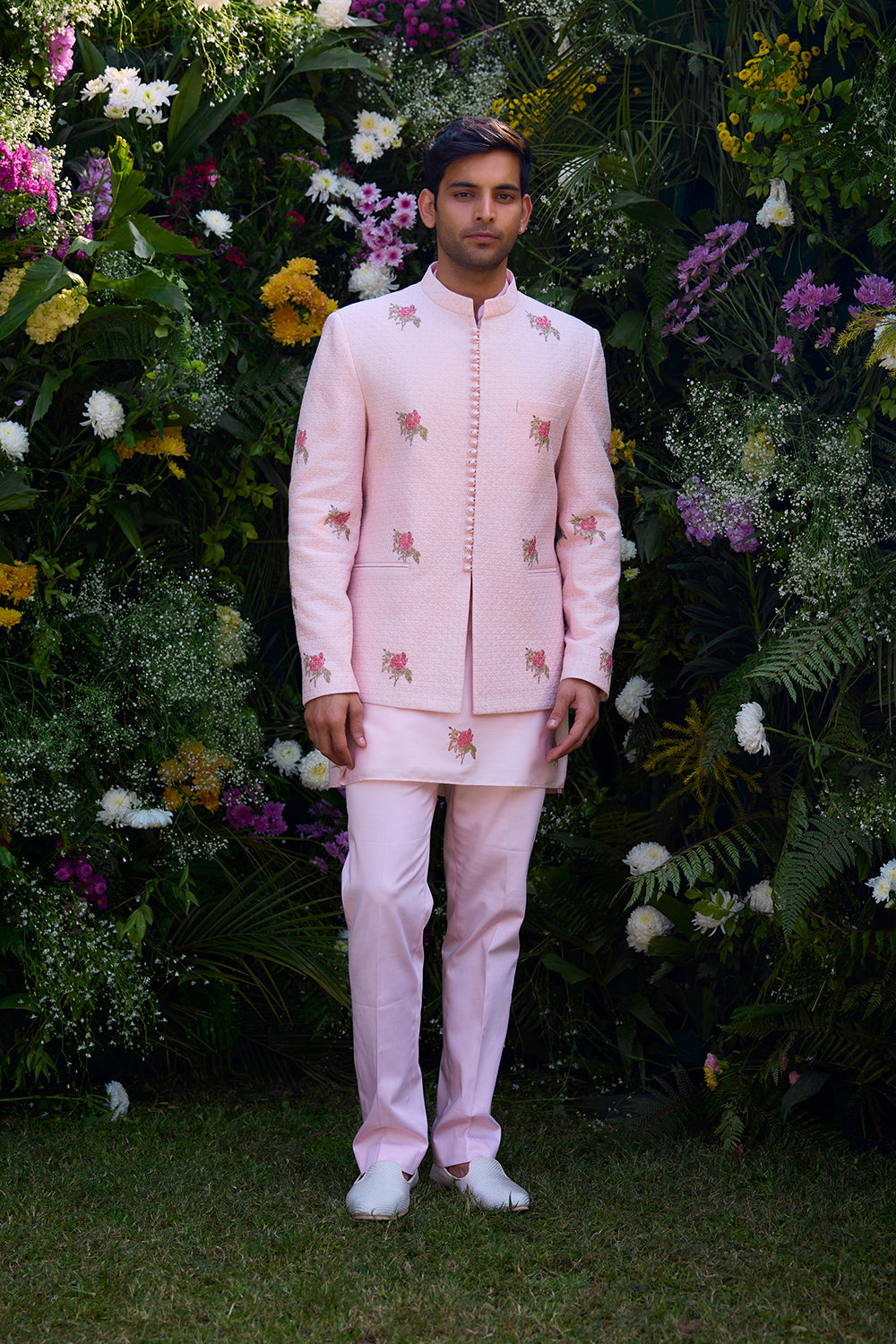 Crystal Pink Kurta & Waistcoat Set