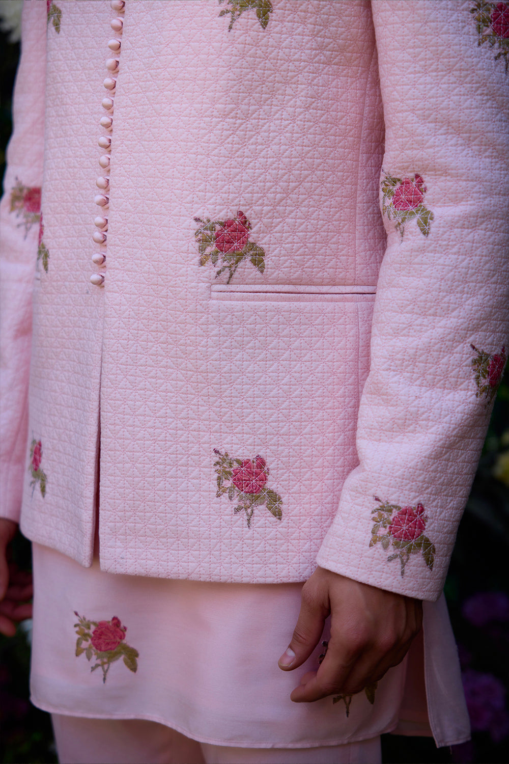 Crystal Pink Kurta & Waistcoat Set