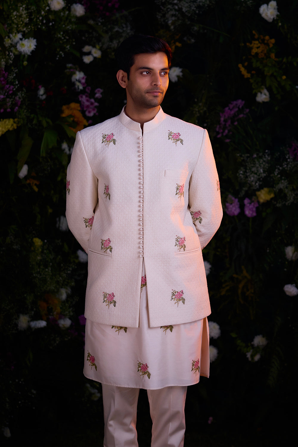 Crystal Pink Kurta & Waistcoat Set