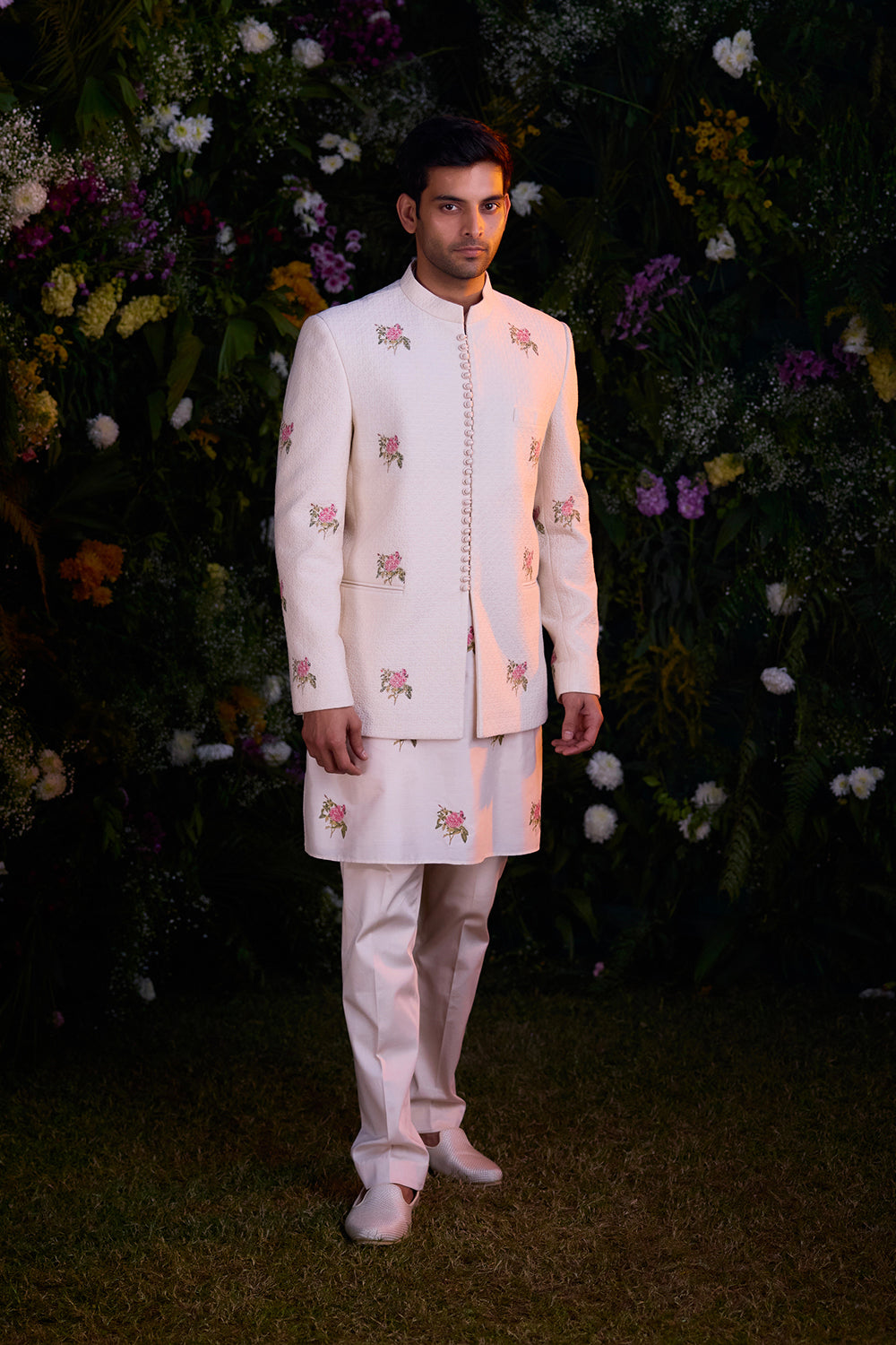 Papyrus White Kurta & Waistcoat Set