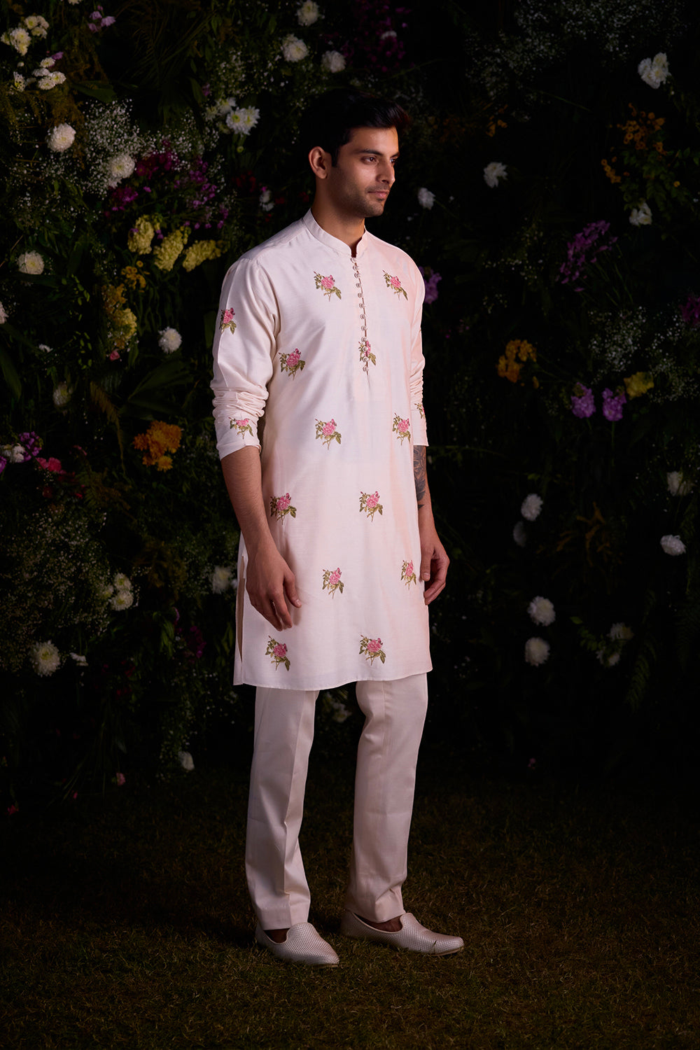 Crystal Pink Kurta & Waistcoat Set