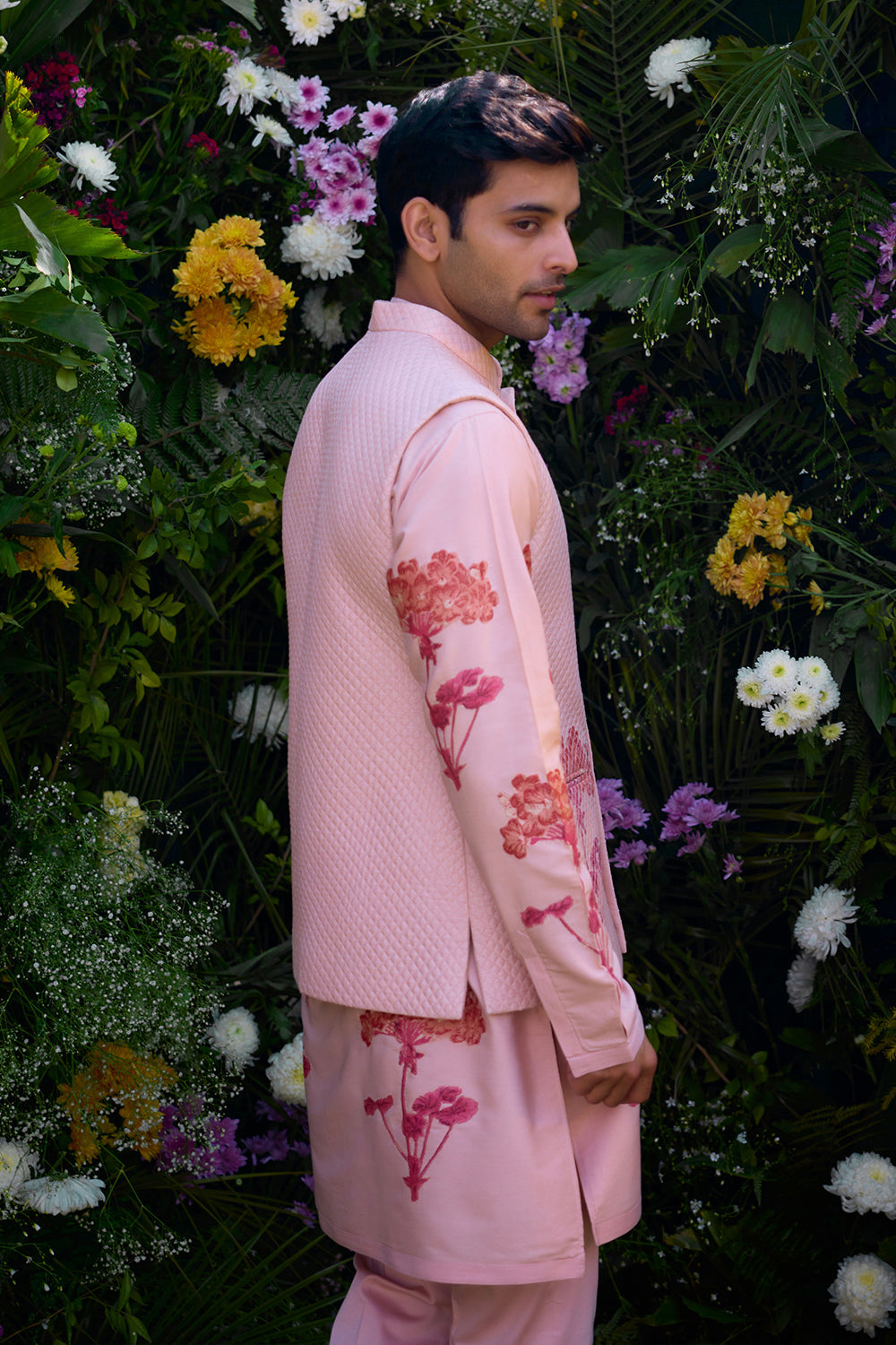 Cloud Pink Kurta & Waistcoat Set