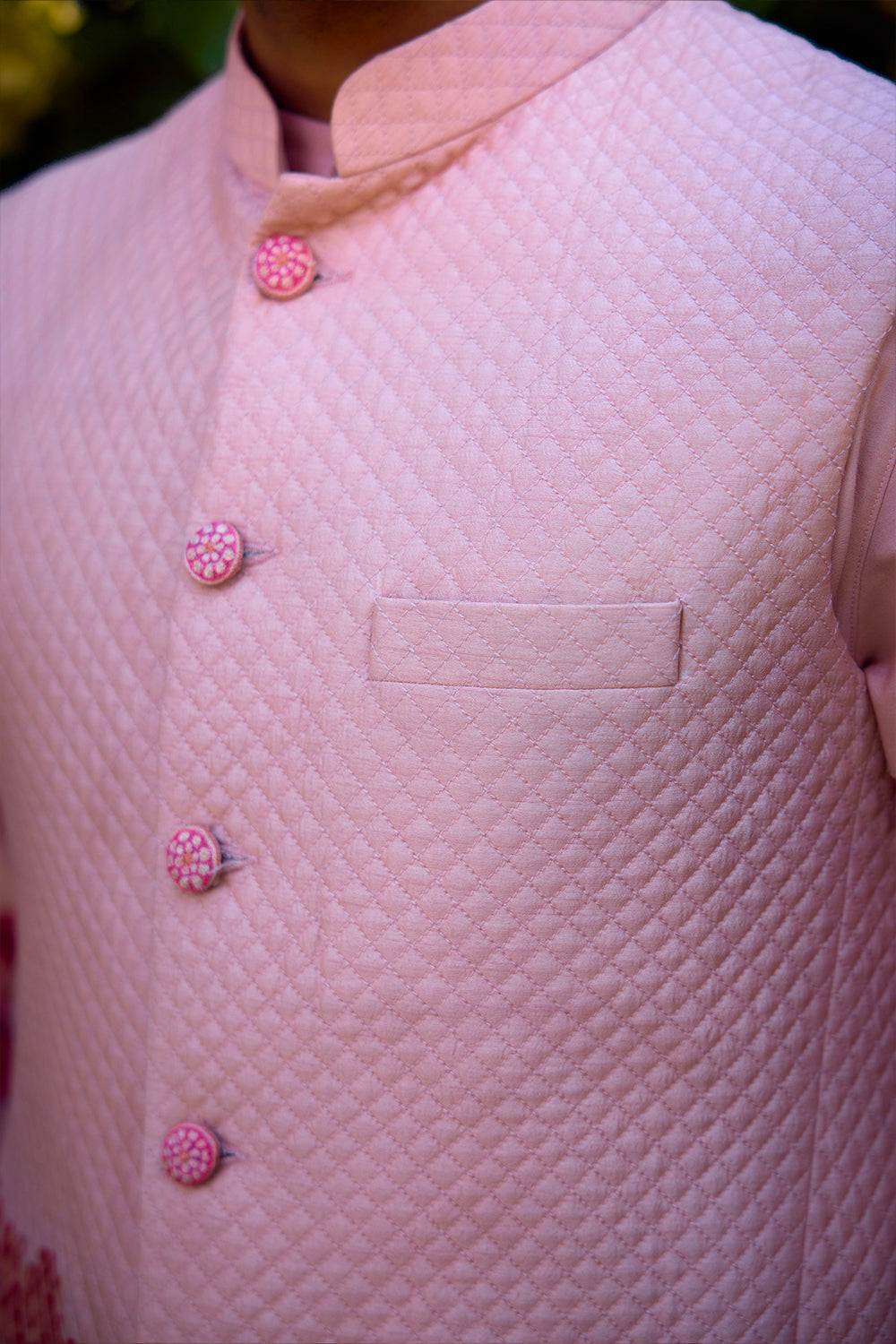 Cloud Pink Kurta & Waistcoat Set