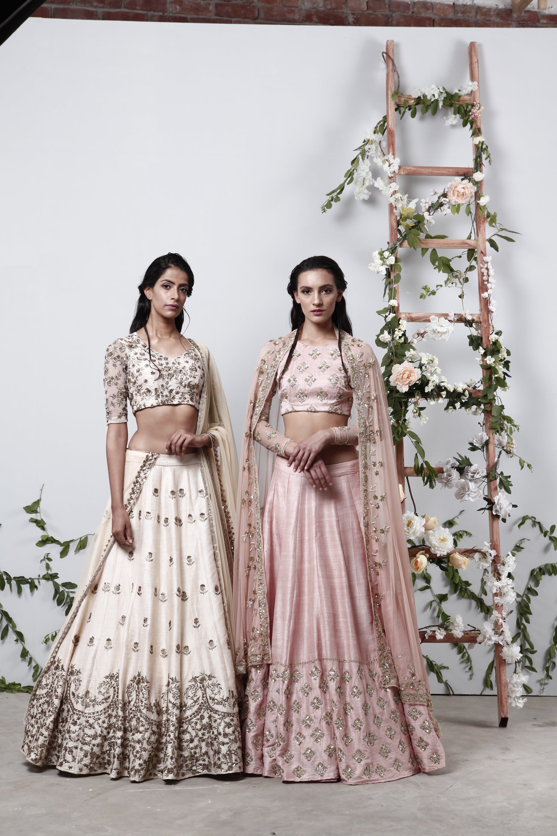 Pink Raw Silk With Square Booties Lehenga Set